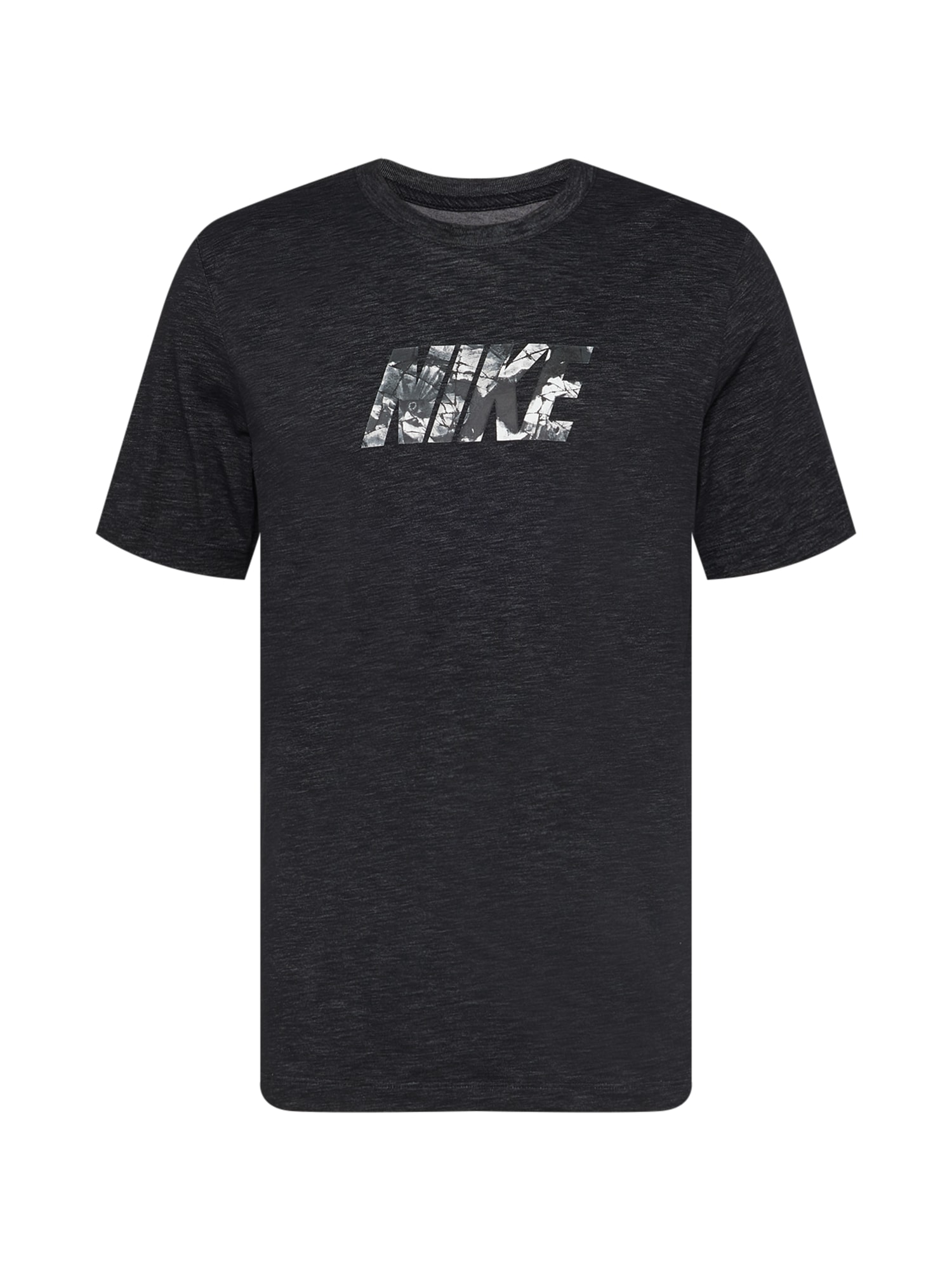 NIKE Funkcionalna majica  črna / pegasto črna / bela