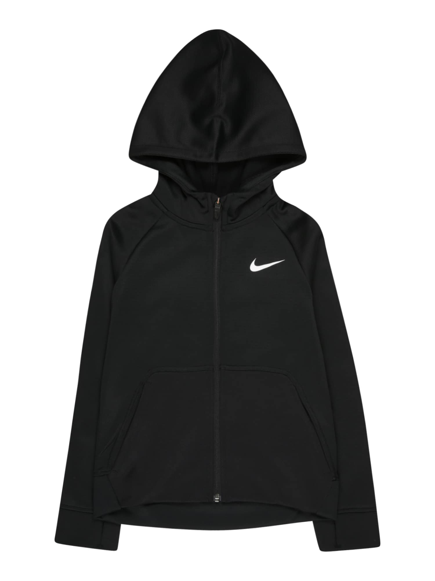 NIKE Športna jopa na zadrgo  črna / bela