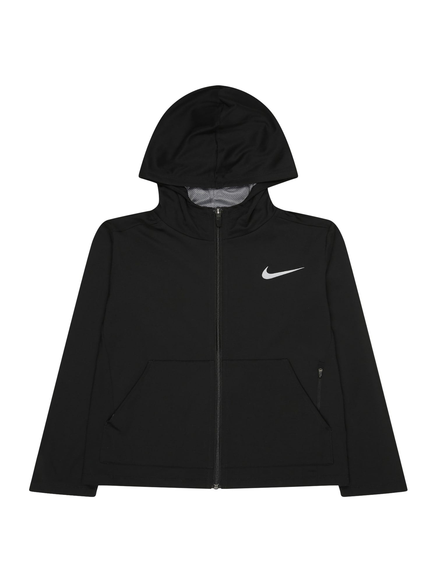 NIKE Športna jopa na zadrgo  črna / bela