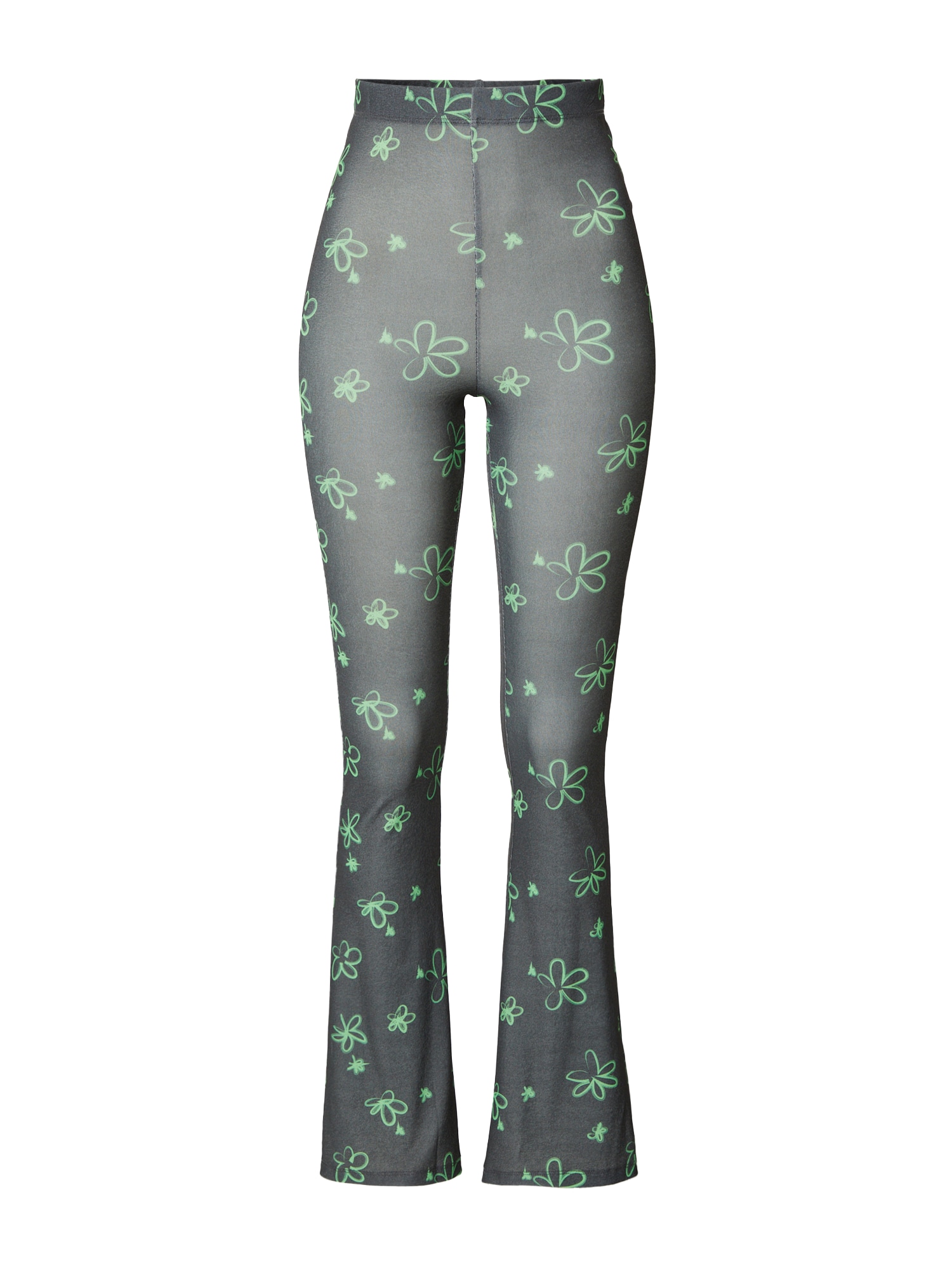 Nasty Gal Hlače  limeta / črna