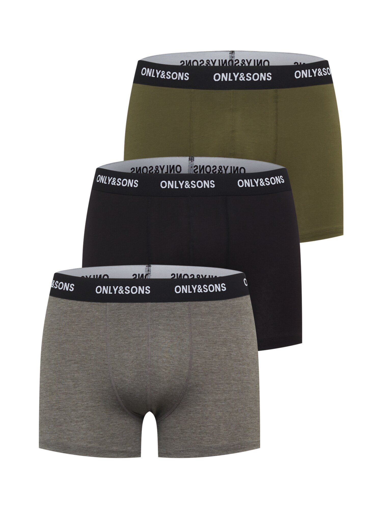 Only & Sons Boksarice 'FITZ'  pegasto siva / oliva / črna / bela