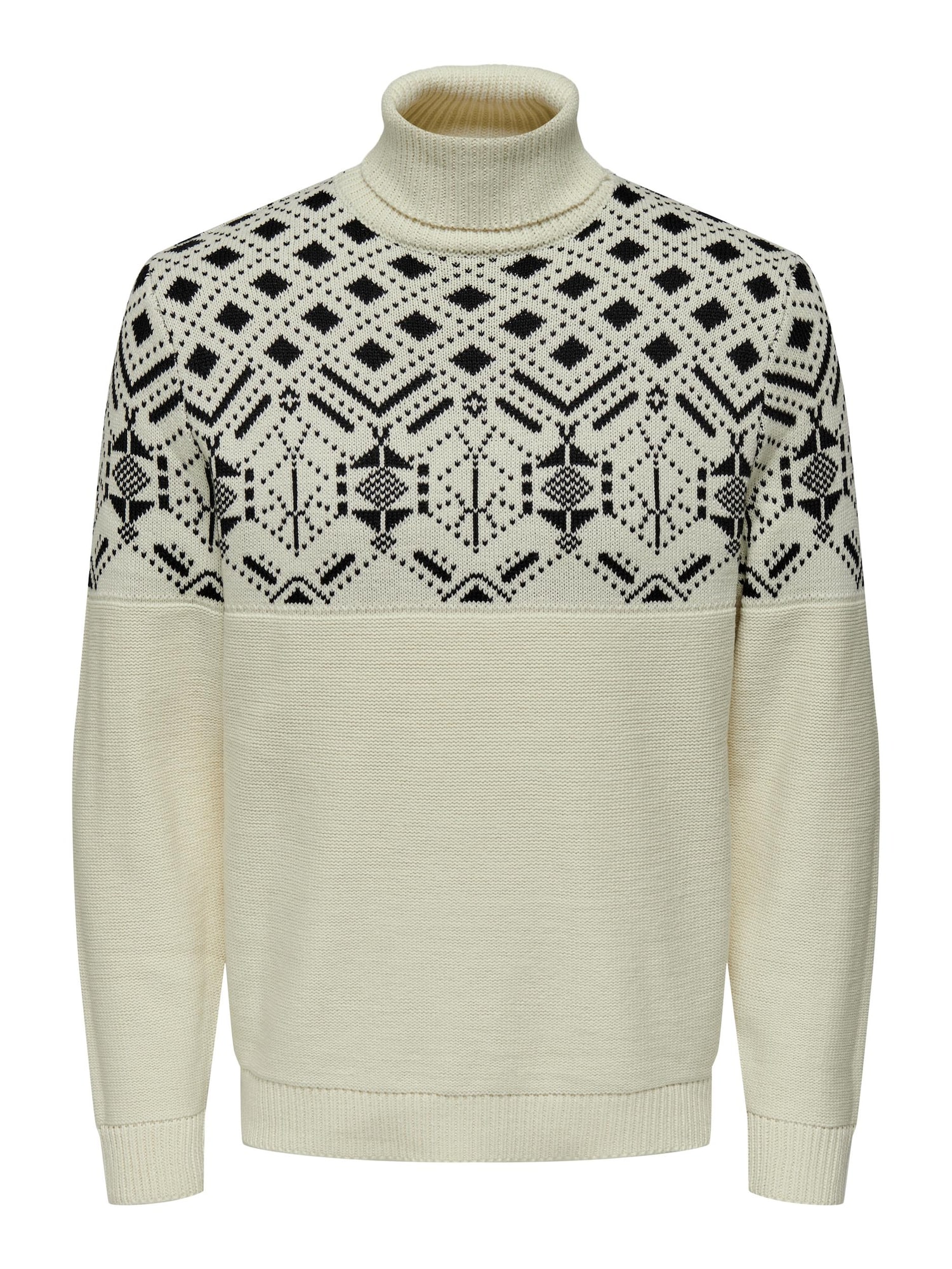 Only & Sons Pulover  črna / volneno bela