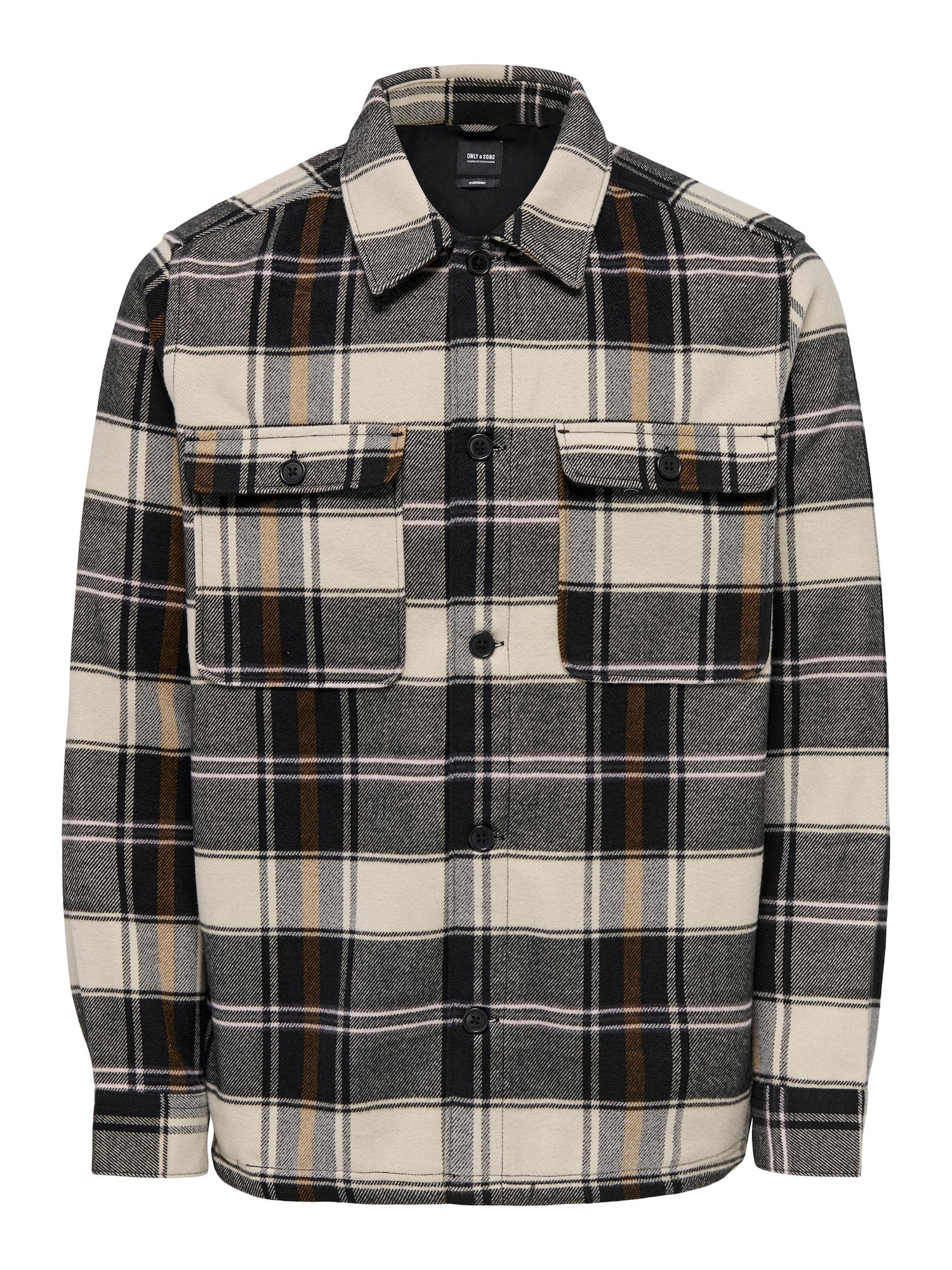Only & Sons Srajca  rjava / antracit / svetlo siva