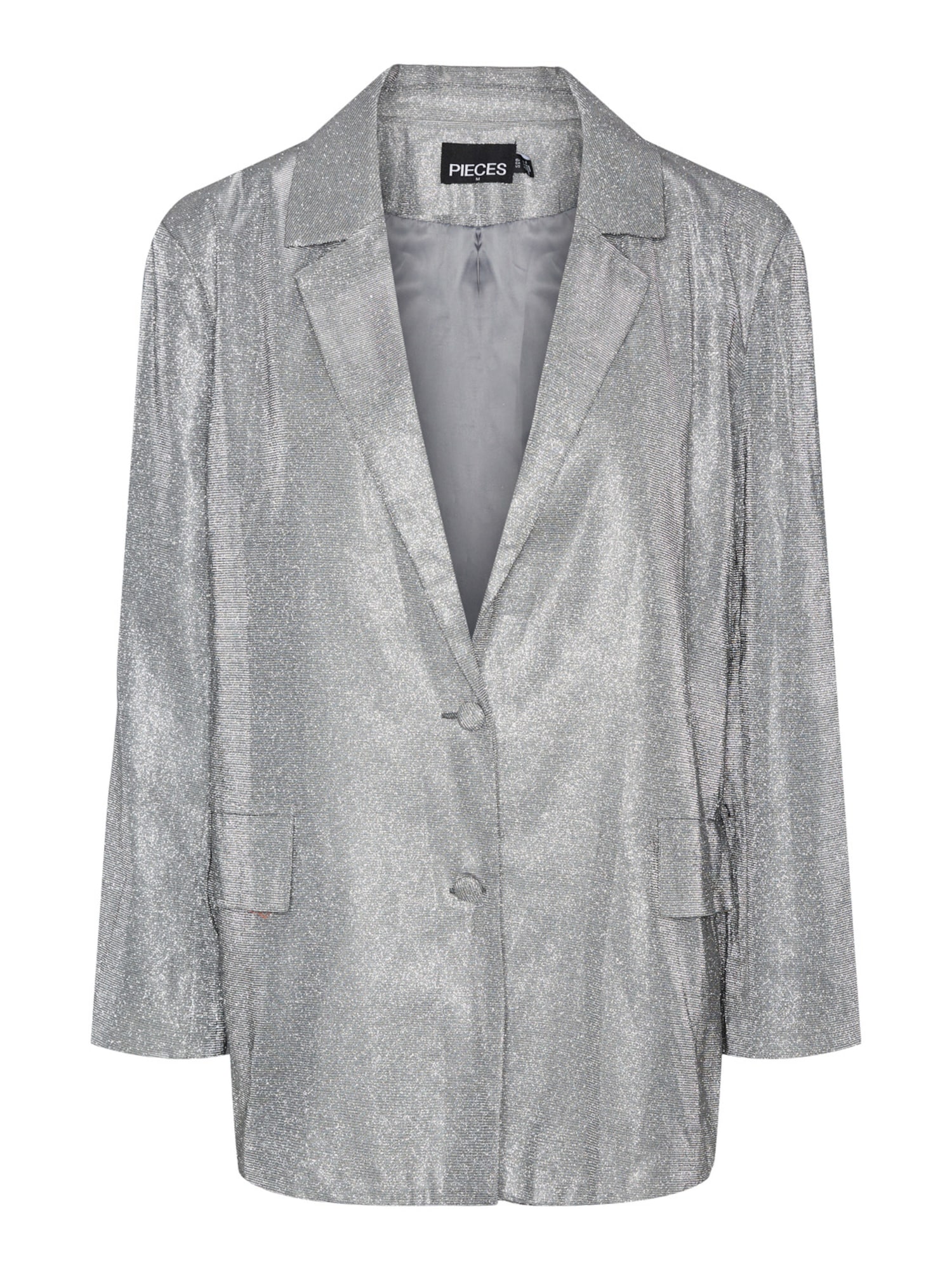 PIECES Blazer 'GLITTY'  srebrna