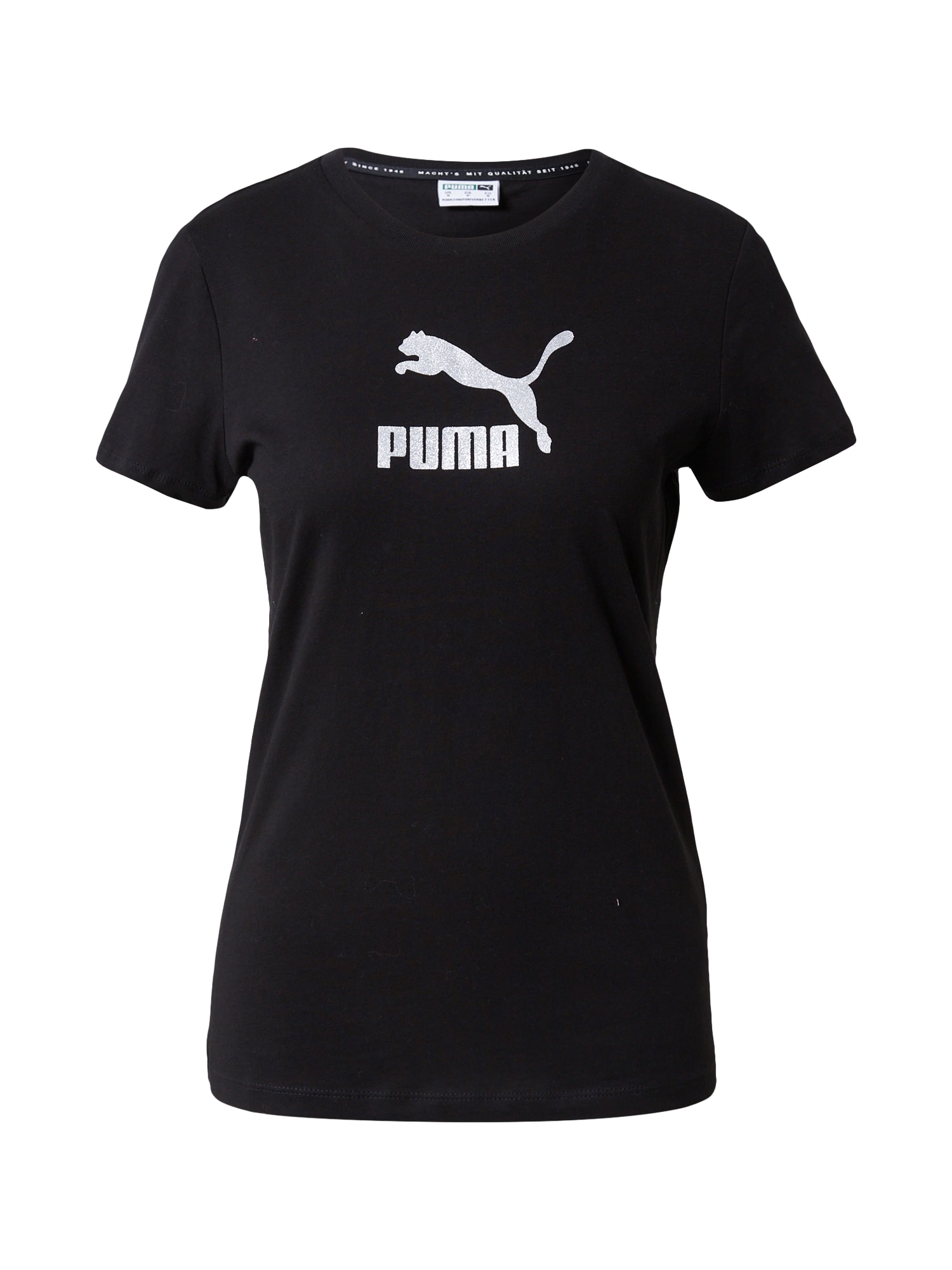 PUMA Majica  črna / bela
