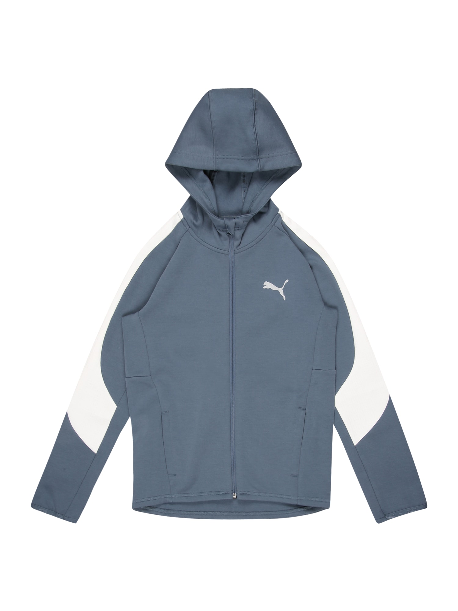 PUMA Športna jakna 'Evostripe'  golobje modra / bela