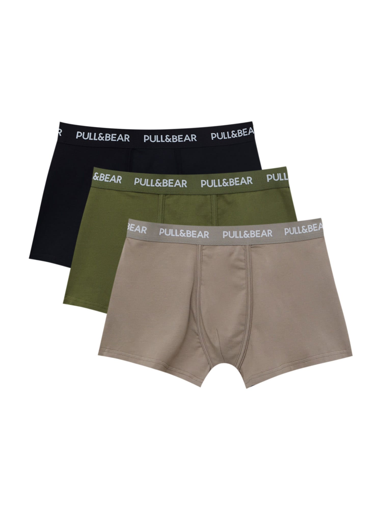 Pull&Bear Boksarice  greige / oliva / črna / bela