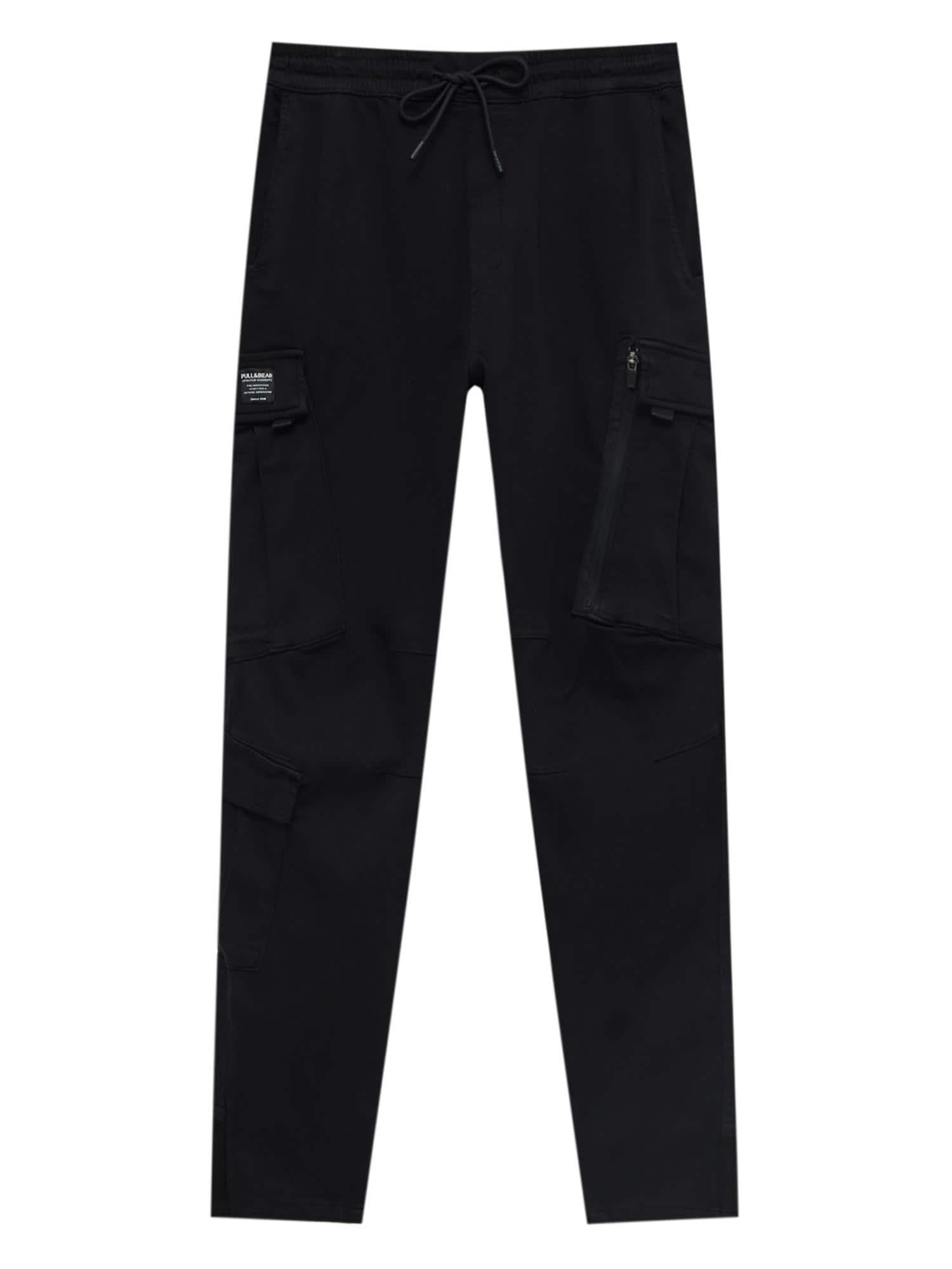 Pull&Bear Kargo hlače  črna