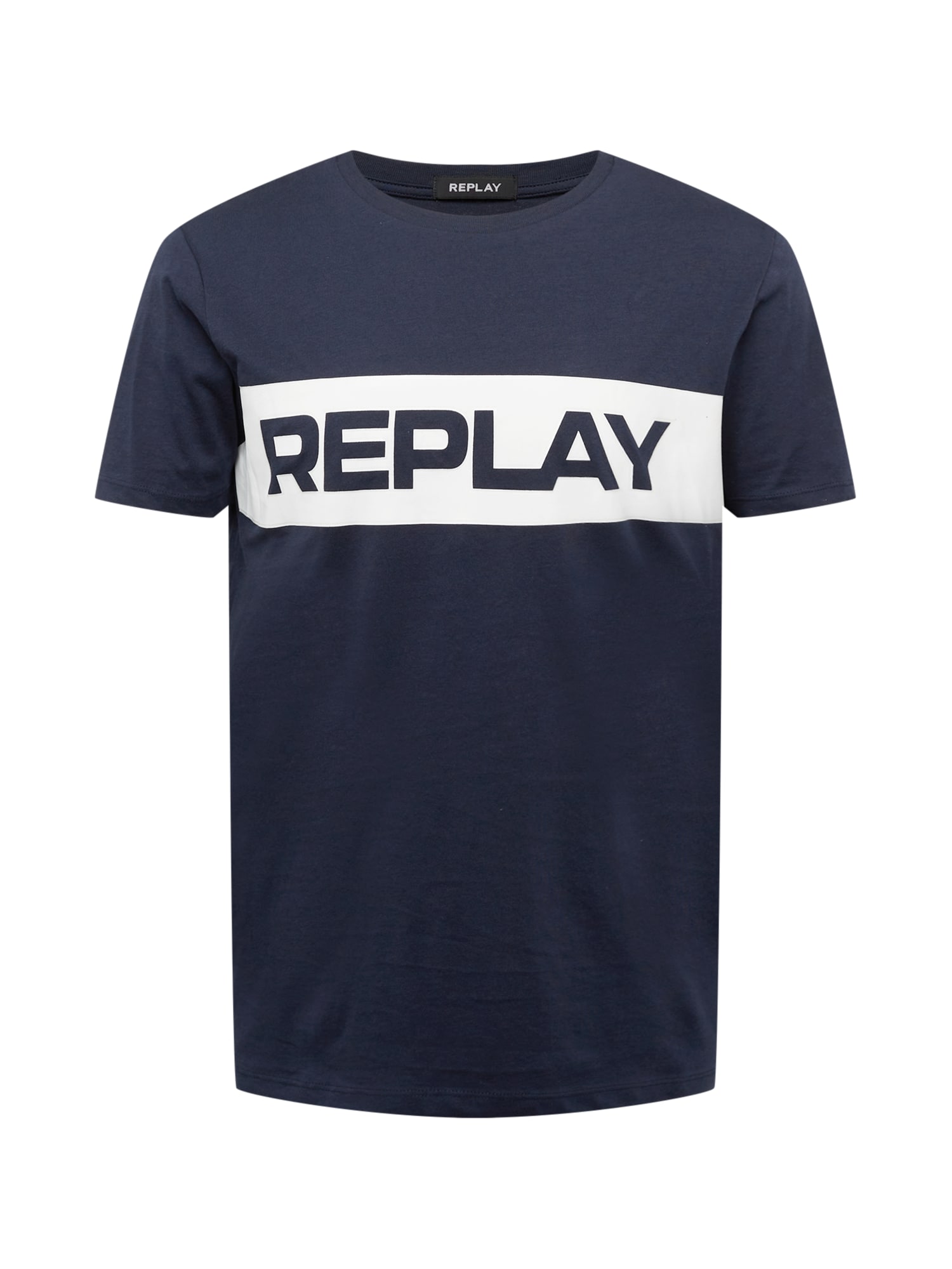 REPLAY Majica  marine / bela