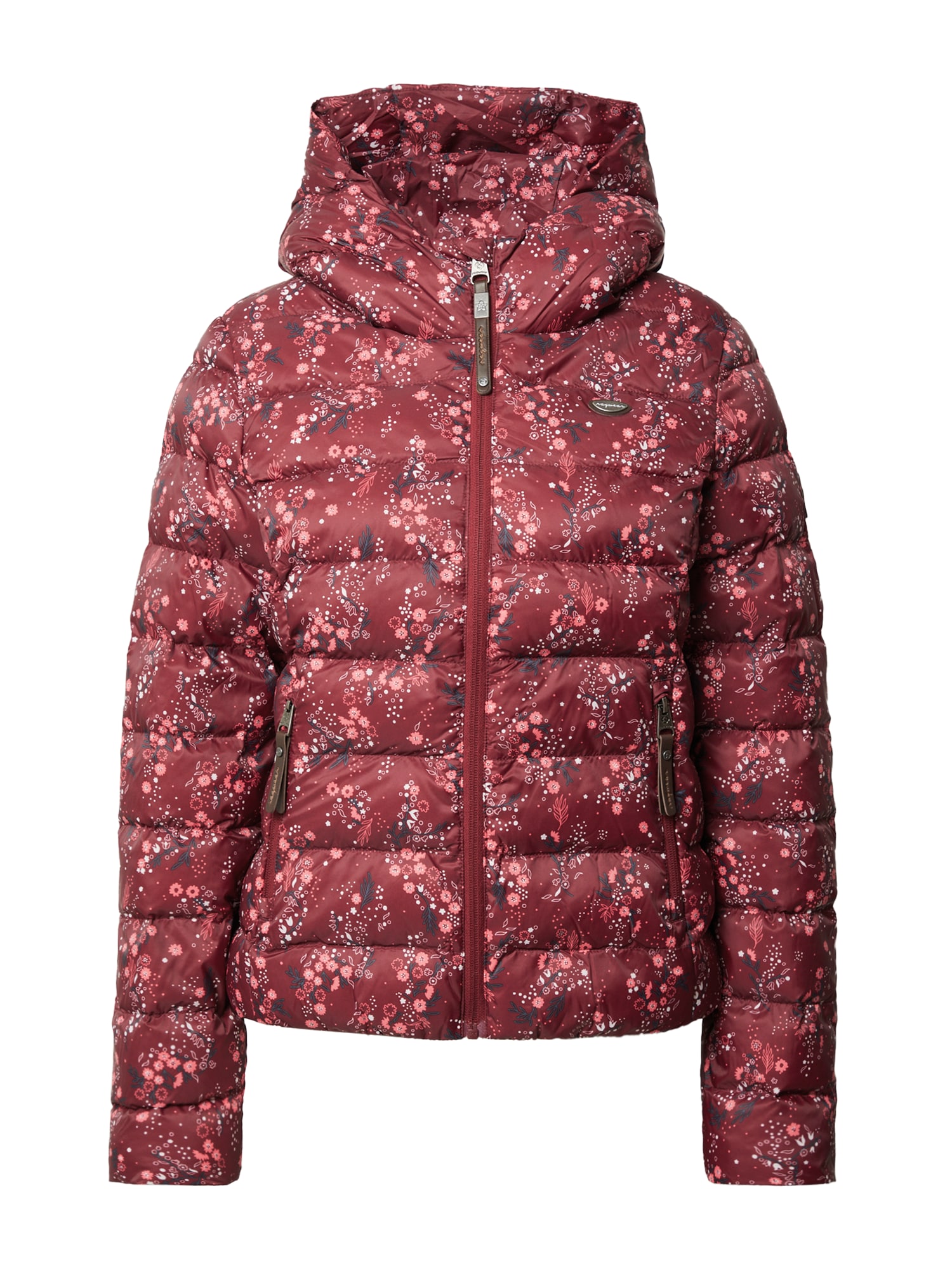 Ragwear Zimska jakna 'Tiasa'  bazaltno siva / svetlo roza / vinsko rdeča / off-bela