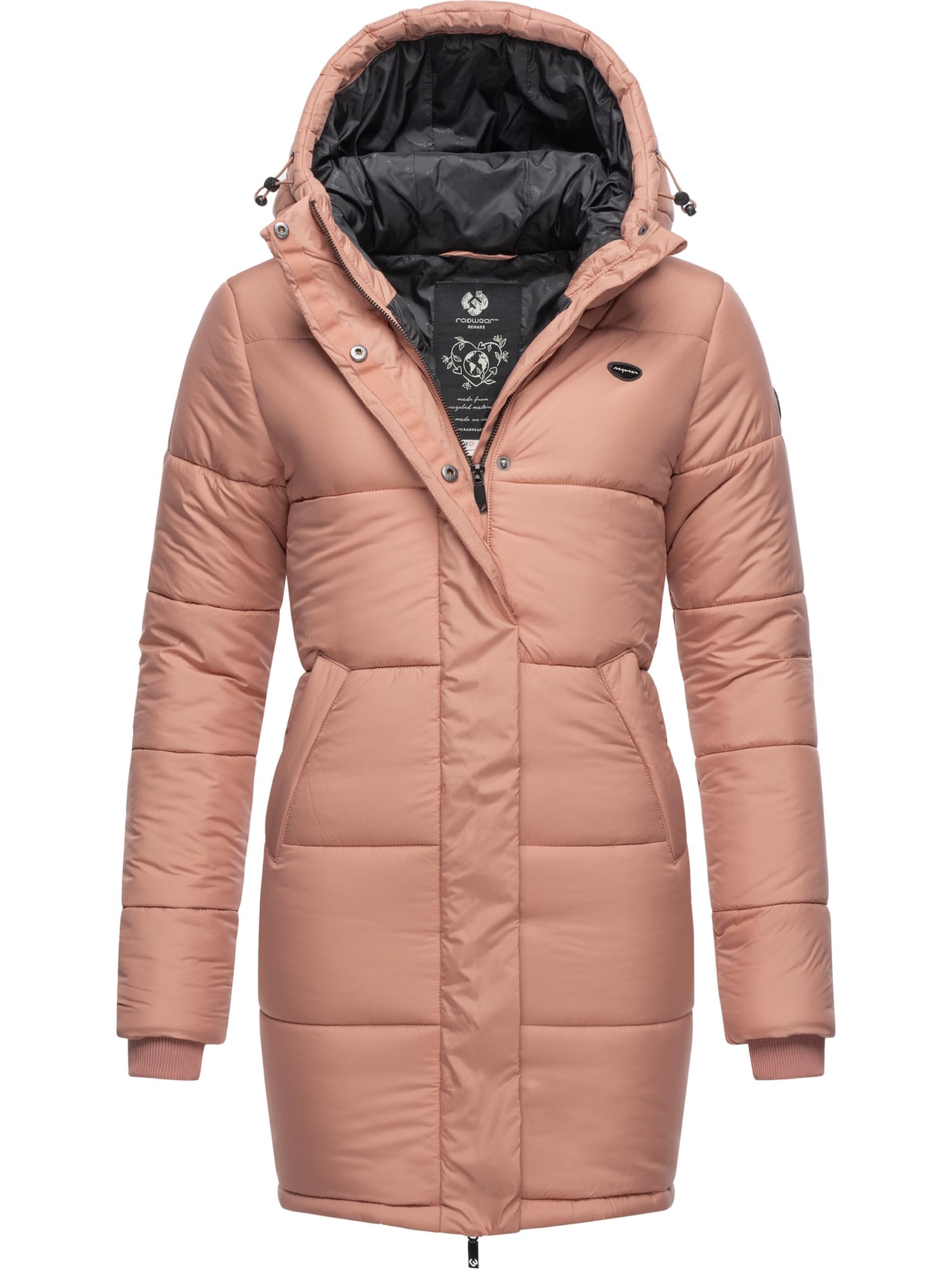 Ragwear Zimski plašč 'Relive'  staro roza / črna / bela