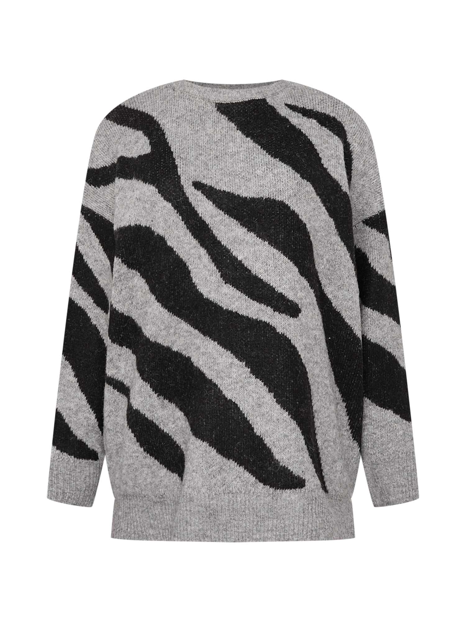 River Island Plus Pulover  pegasto siva / črna
