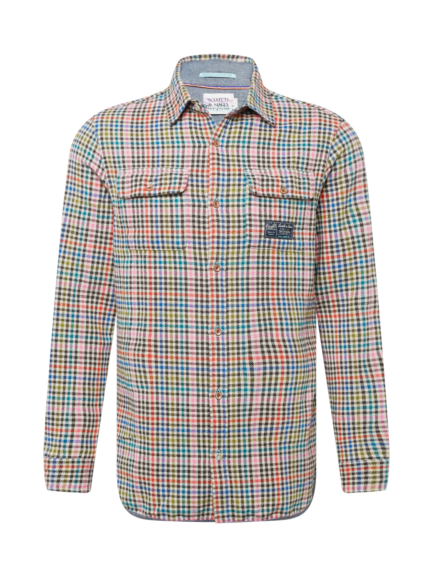 SCOTCH & SODA Srajca  antracit / zelena / svetlo roza / bela
