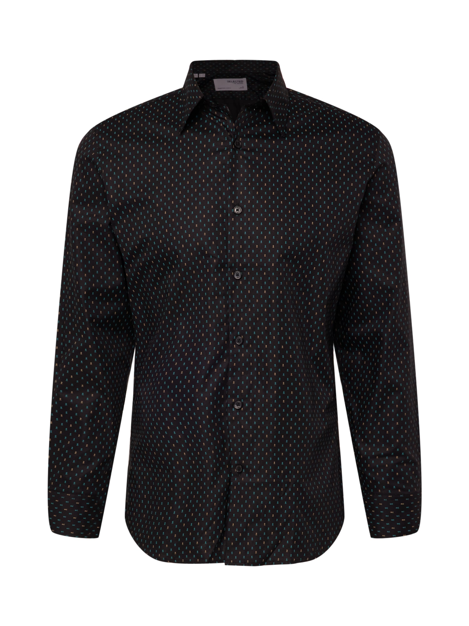 SELECTED HOMME Srajca 'LIMETHAN'  cijansko modra / kapučino / črna
