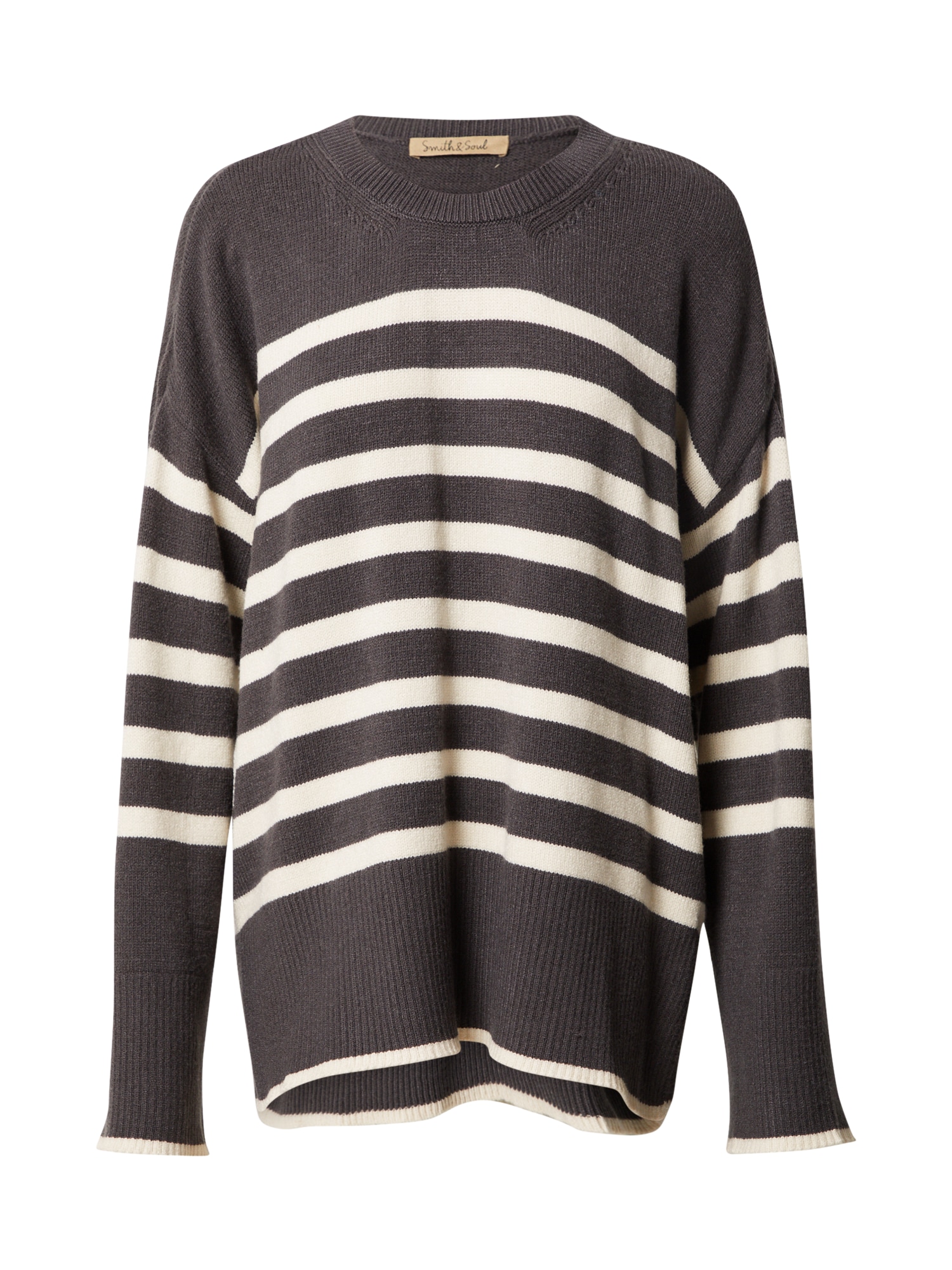 Smith&Soul Pulover  antracit / off-bela