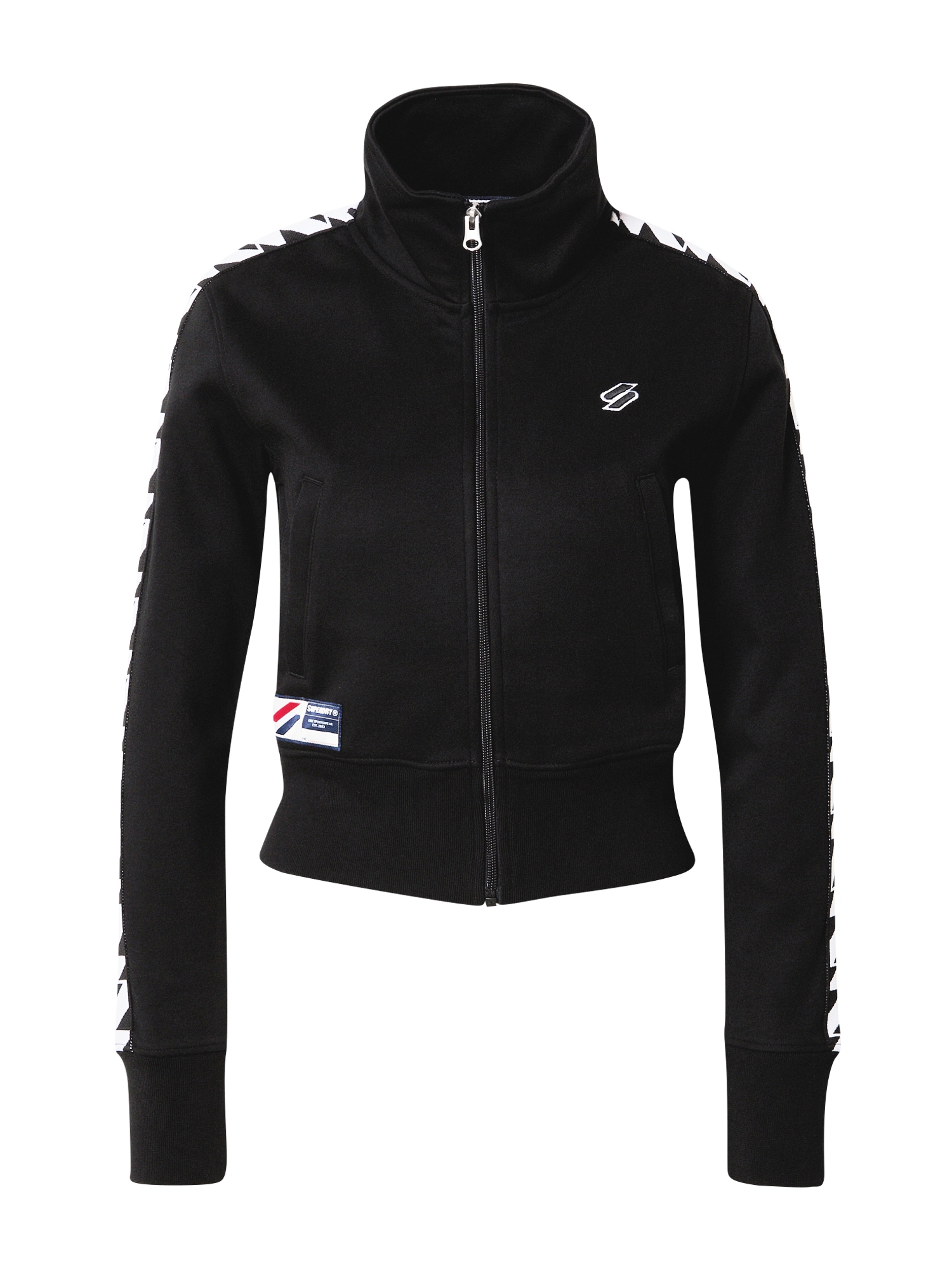 Superdry Jopa na zadrgo 'CODE S'  črna / bela