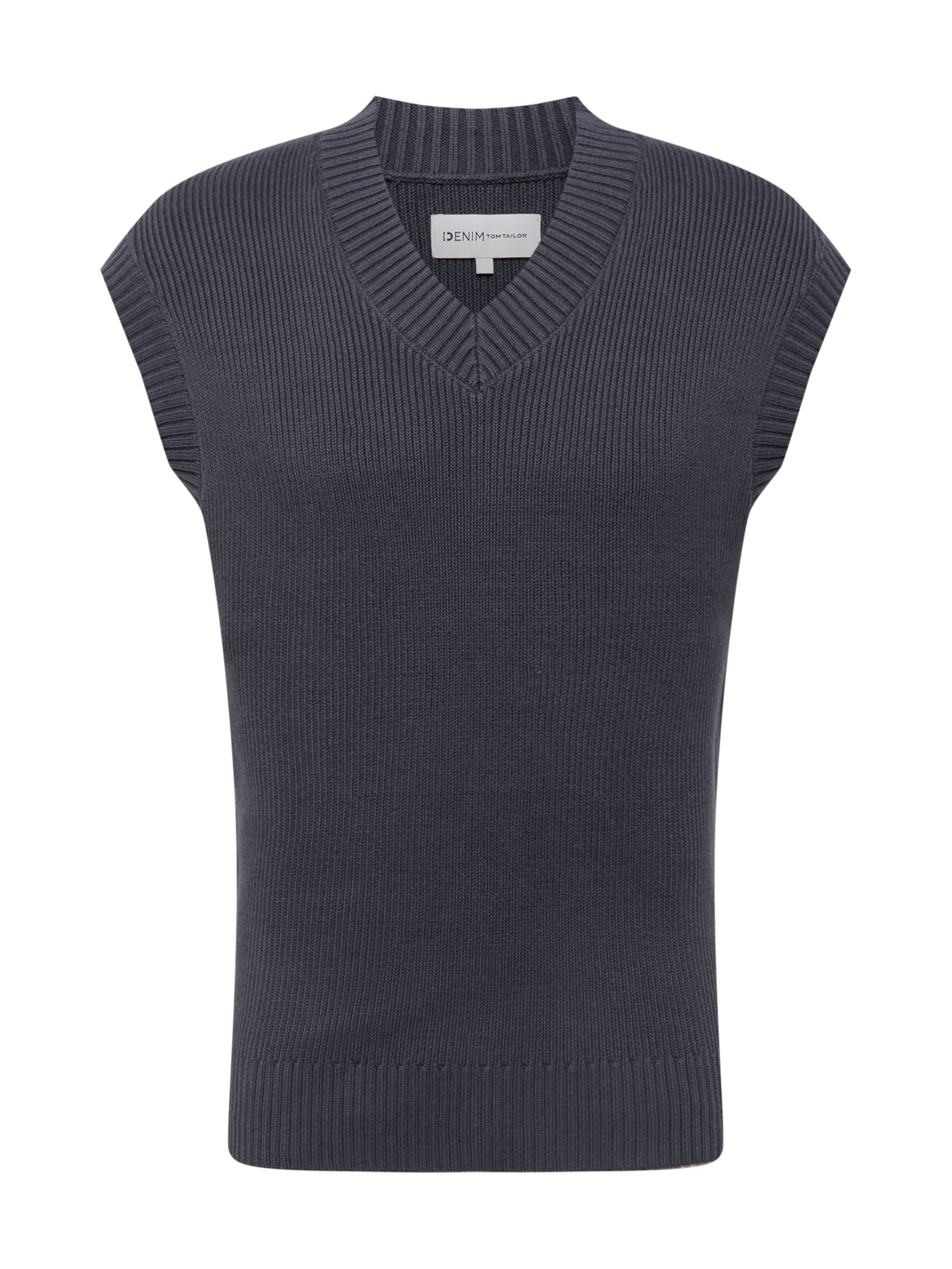 TOM TAILOR DENIM Brezrokavnik  temno siva