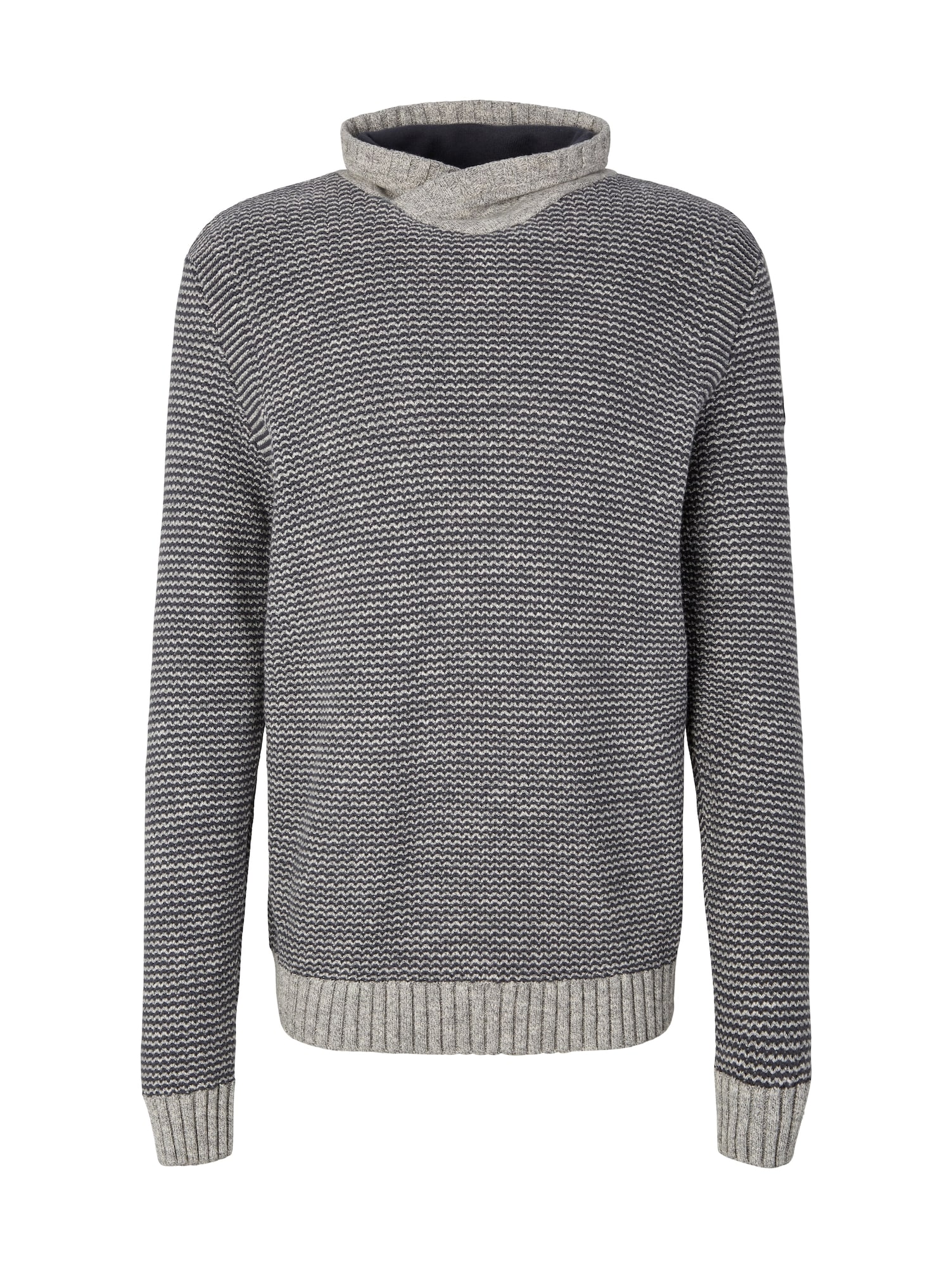 TOM TAILOR Pulover  temno modra / siva