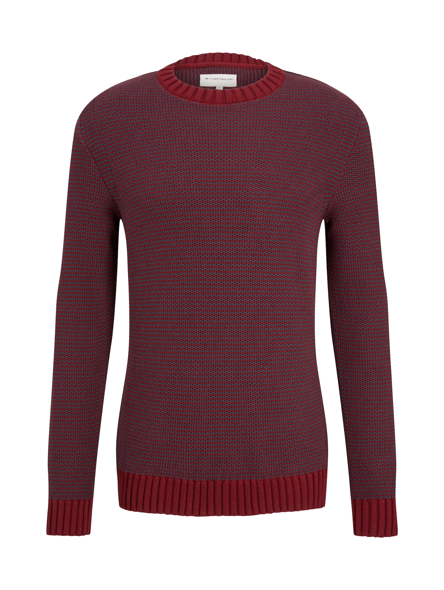 TOM TAILOR Pulover  temno siva / bordo