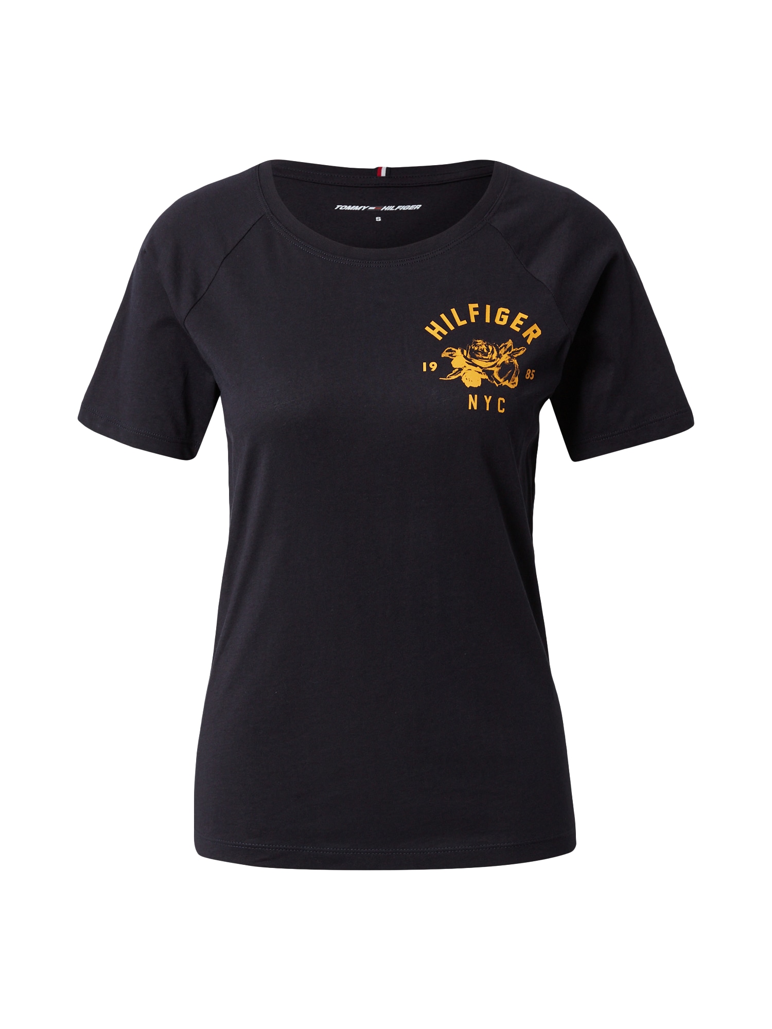 TOMMY HILFIGER Majica  zlato-rumena / črna