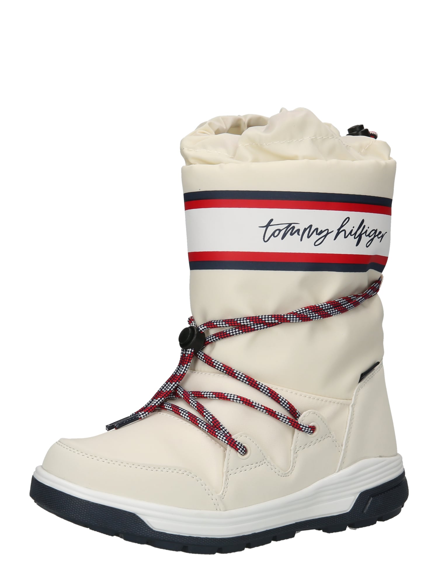 TOMMY HILFIGER Škornji za v sneg  temno modra / živo rdeča / bela / off-bela