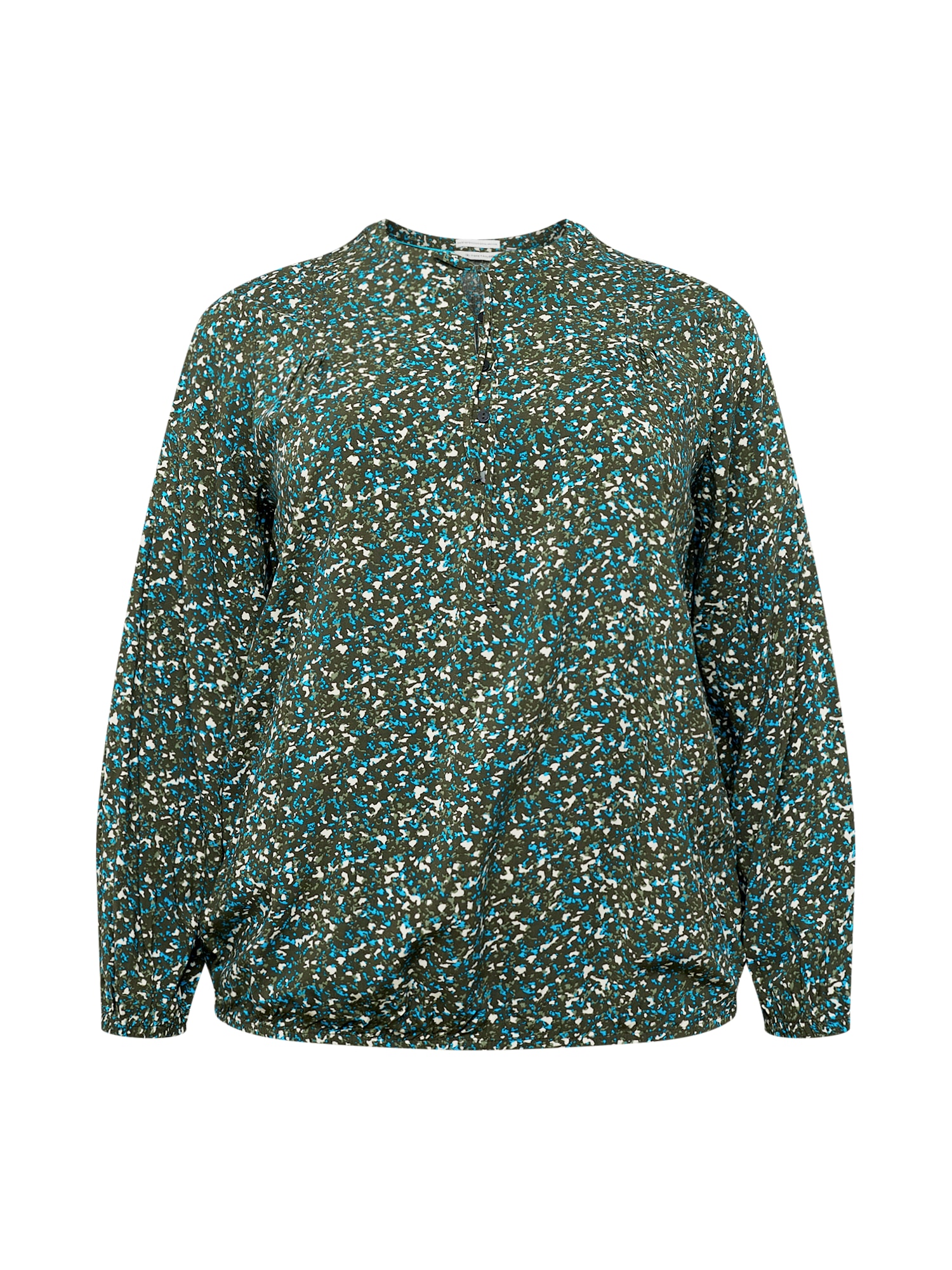 Tom Tailor Women + Bluza  voda / kaki / temno zelena / bela