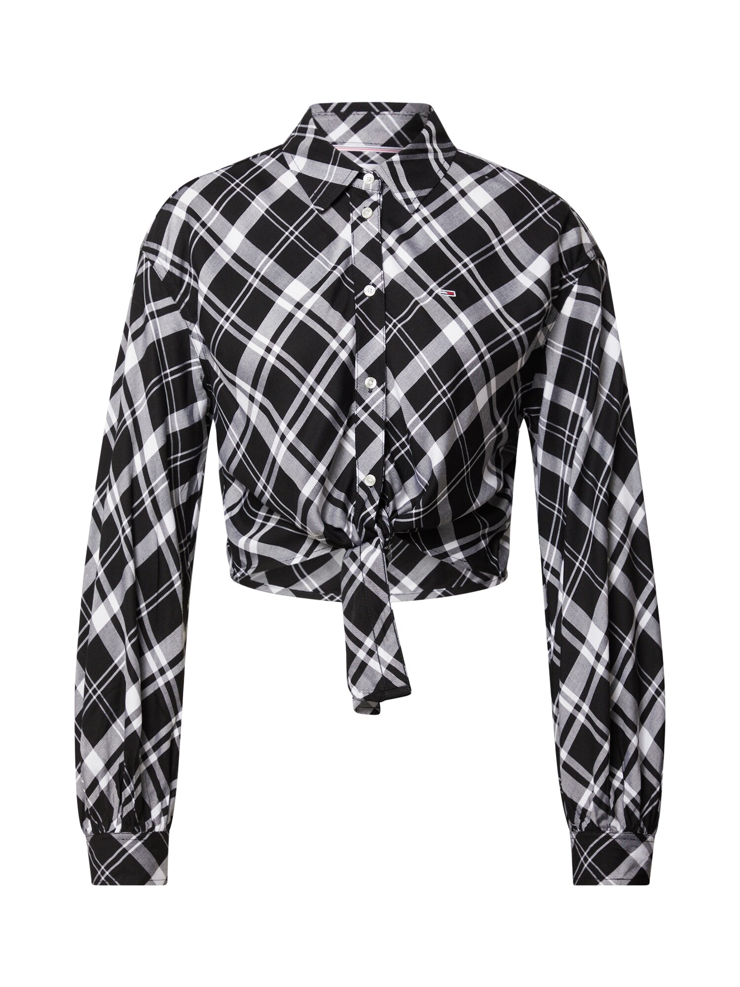 Tommy Jeans Bluza  črna / bela