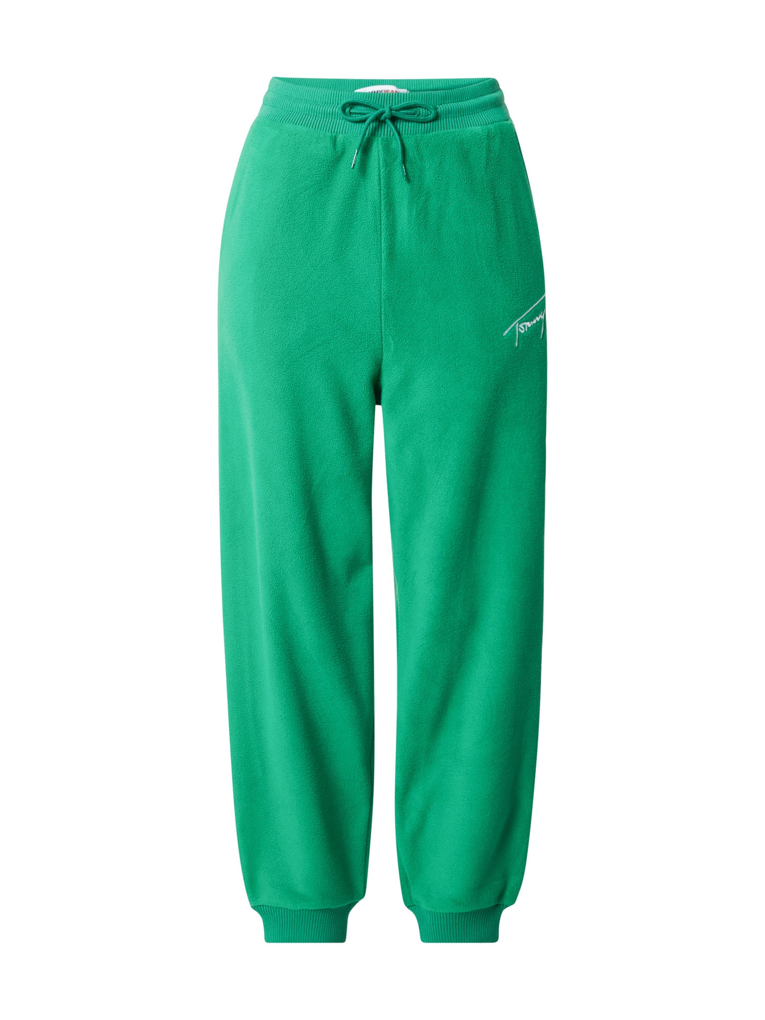 Tommy Jeans Hlače  zelena / bela
