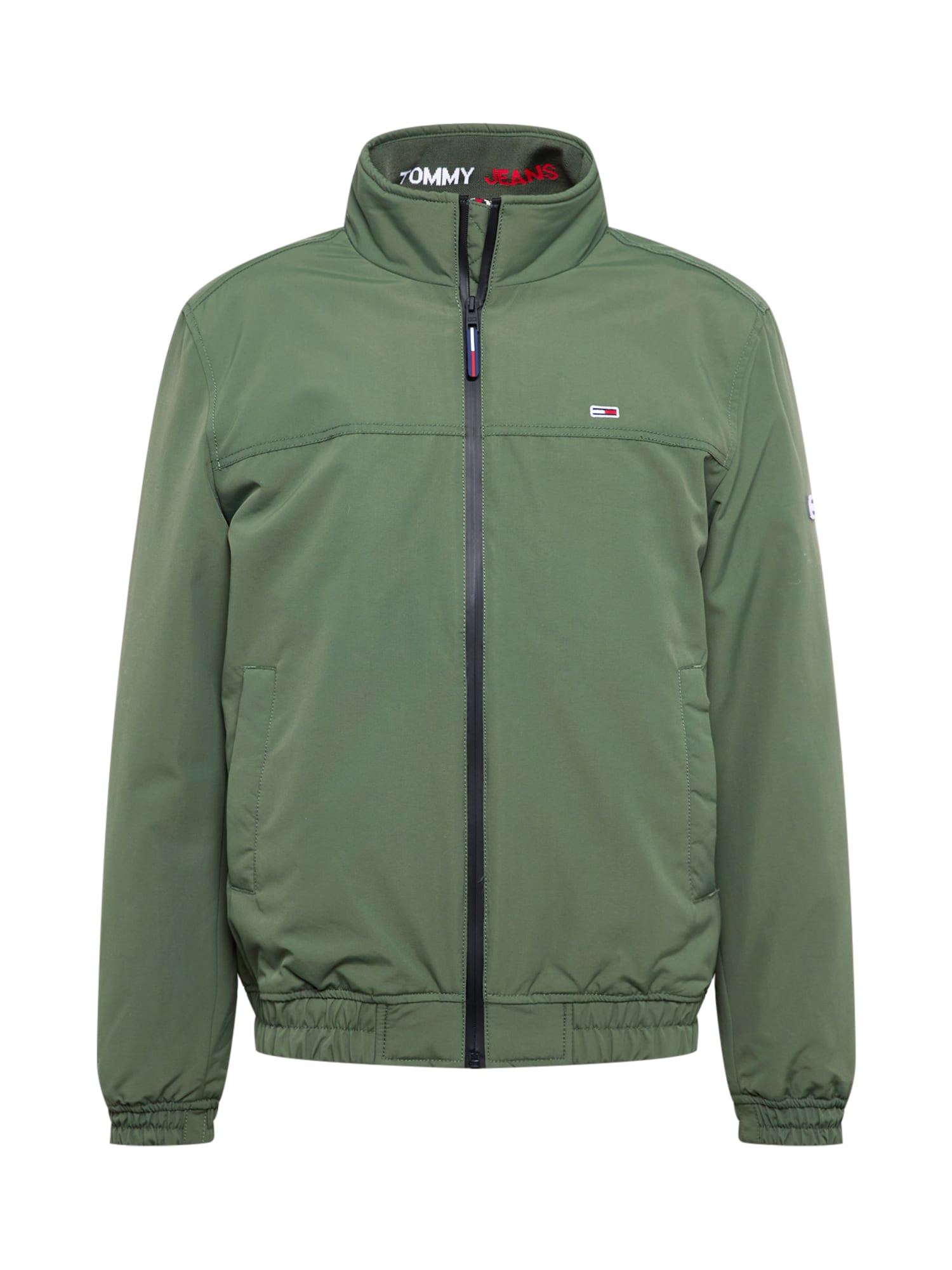 Tommy Jeans Prehodna jakna  zelena / rdeča / bela