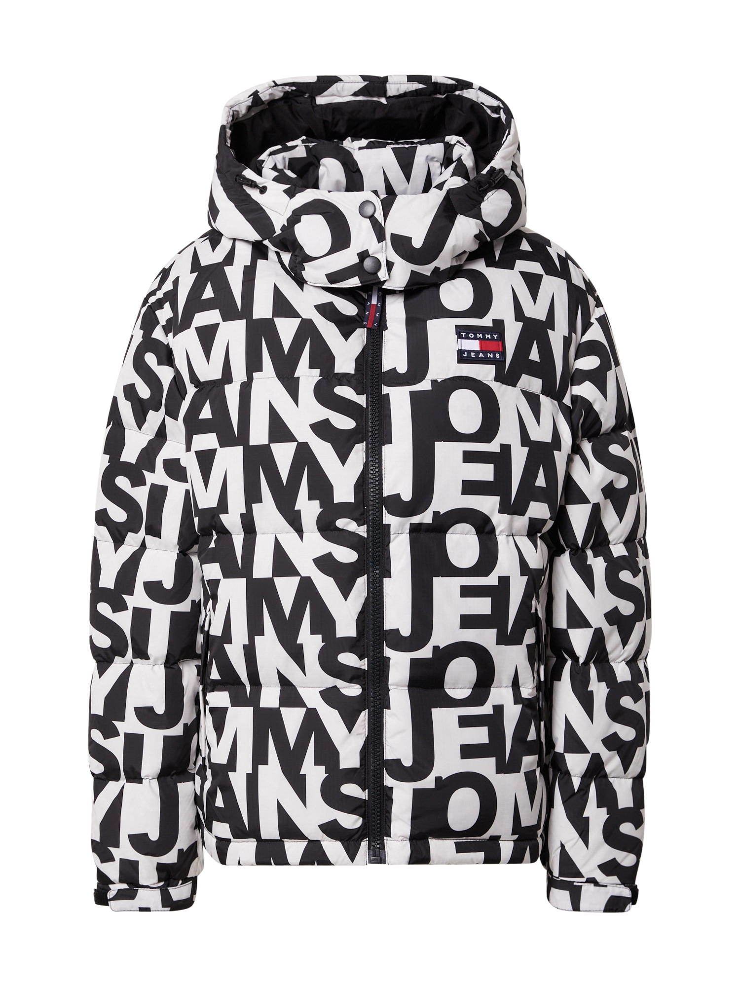 Tommy Jeans Zimska jakna 'Alaska'  nočno modra / ognjeno rdeča / črna / bela