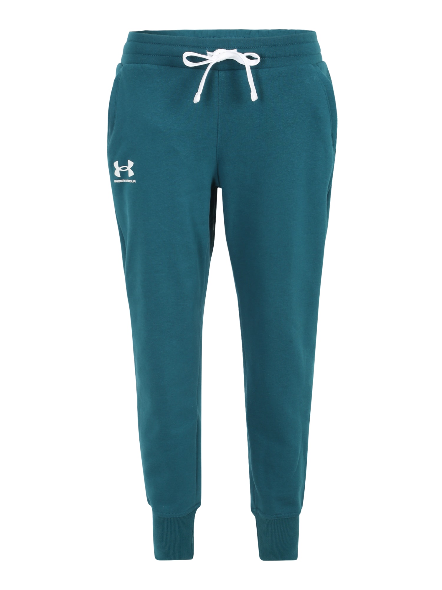 UNDER ARMOUR Športne hlače 'Rival'  žad / bela