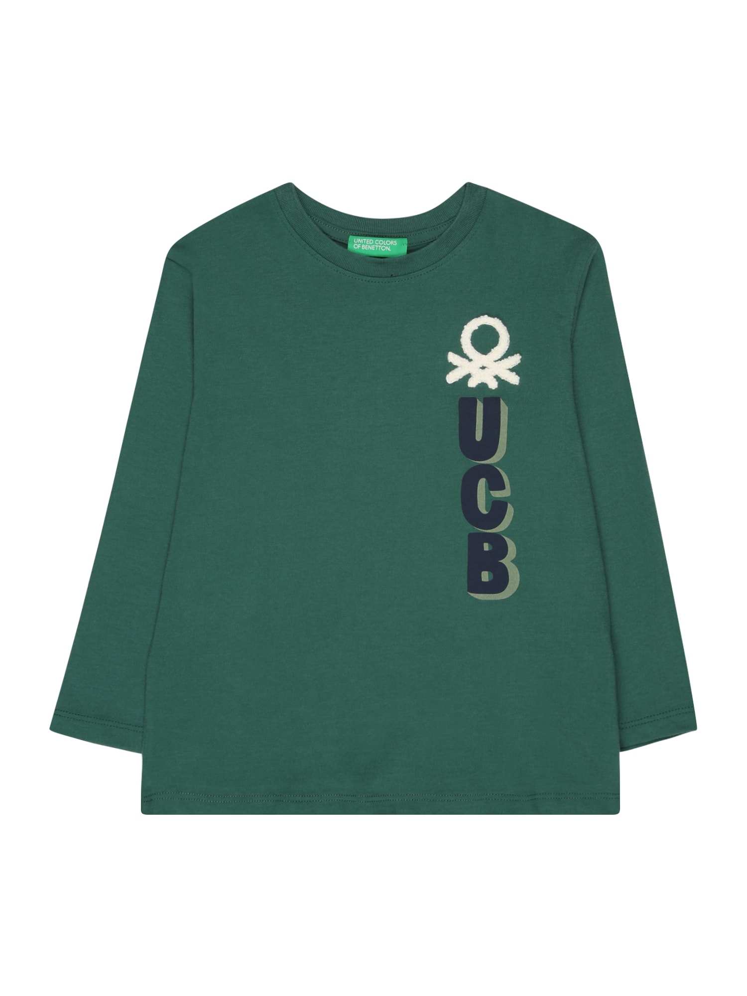 UNITED COLORS OF BENETTON Majica  mornarska / temno zelena / volneno bela