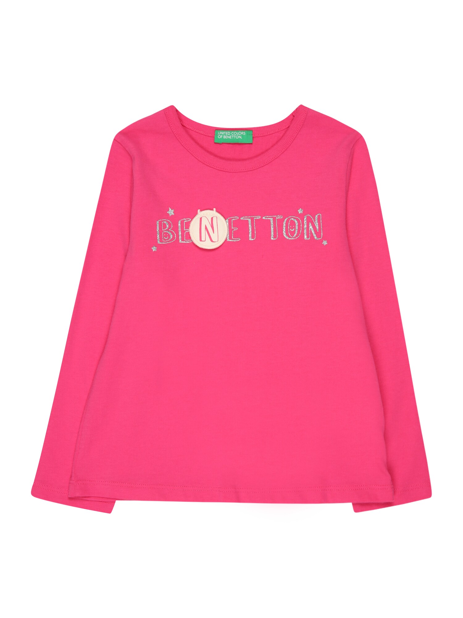 UNITED COLORS OF BENETTON Majica  roza / srebrna / bela
