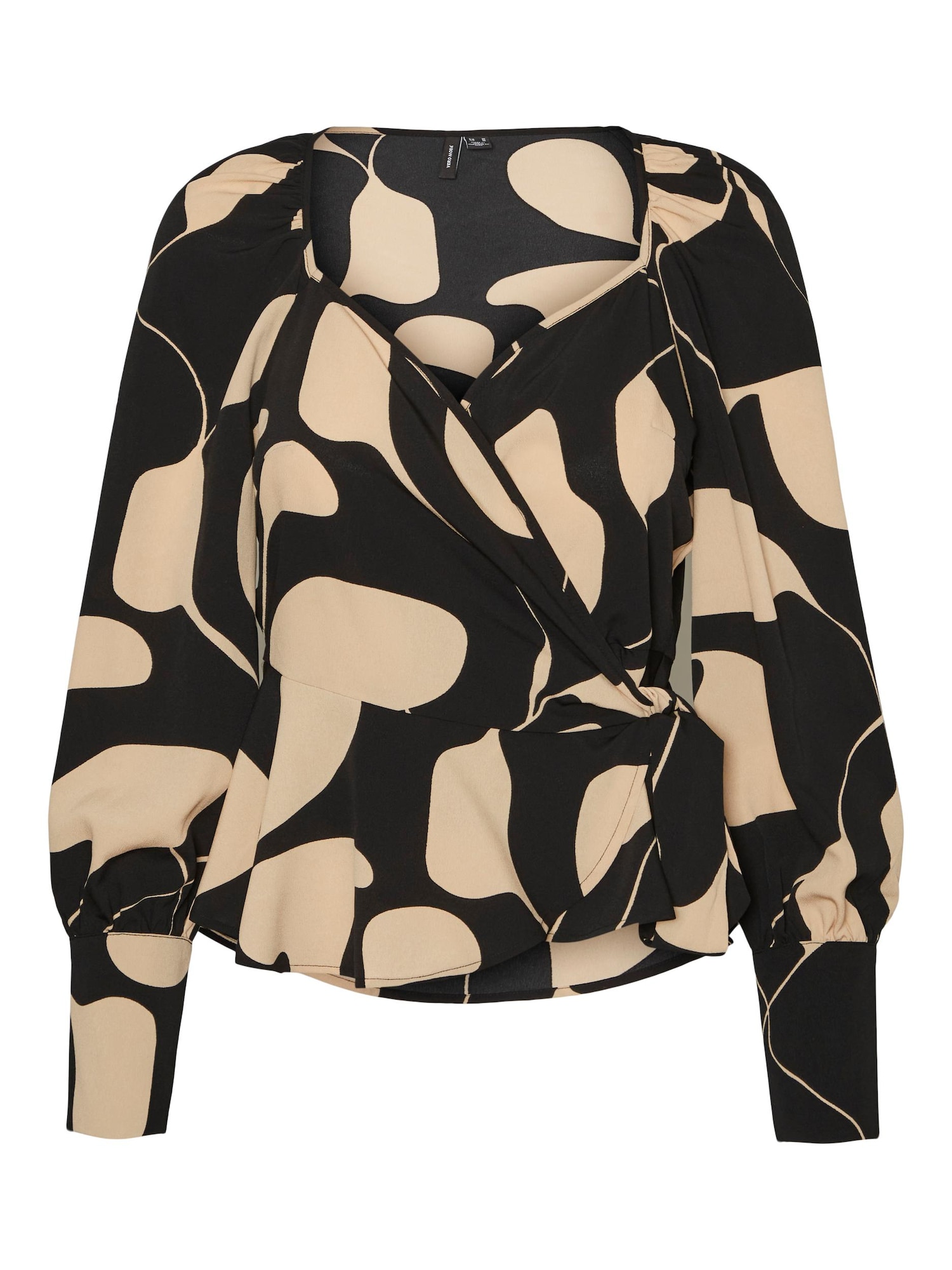 VERO MODA Bluza 'Lydia'  svetlo rjava / črna