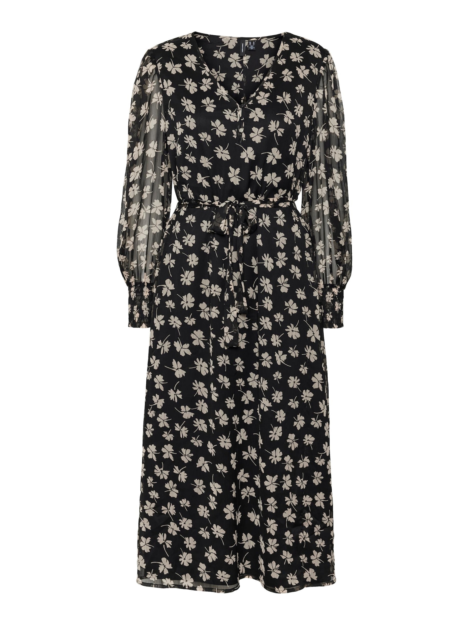 VERO MODA Obleka 'Pica'  ecru / črna