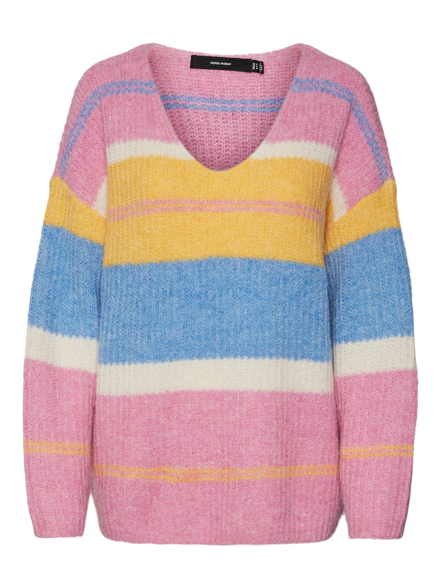 VERO MODA Pulover 'JULIE'  svetlo modra / rumena / lila / bela