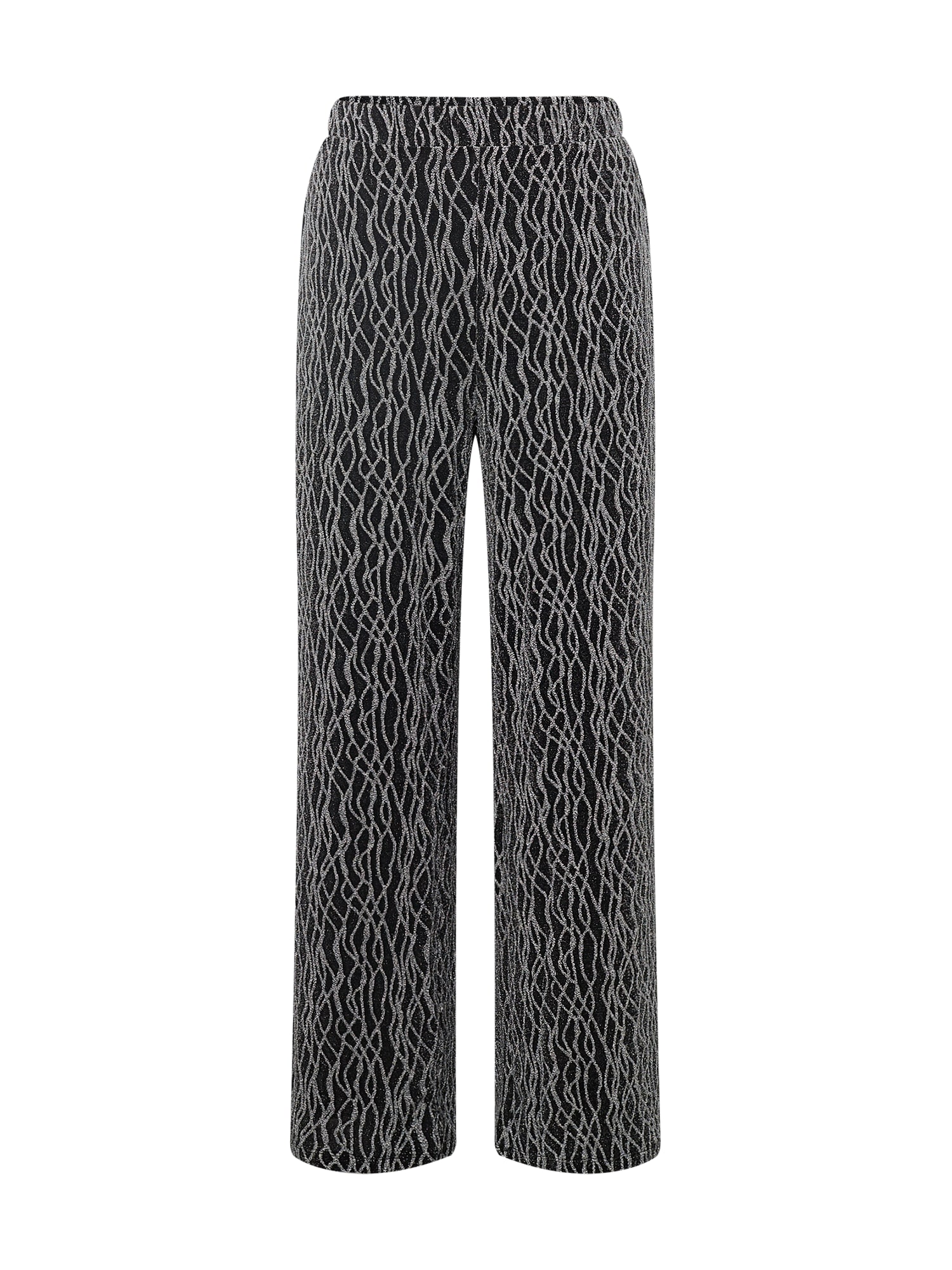 Vero Moda Curve Hlače 'KANZ'  črna / srebrna