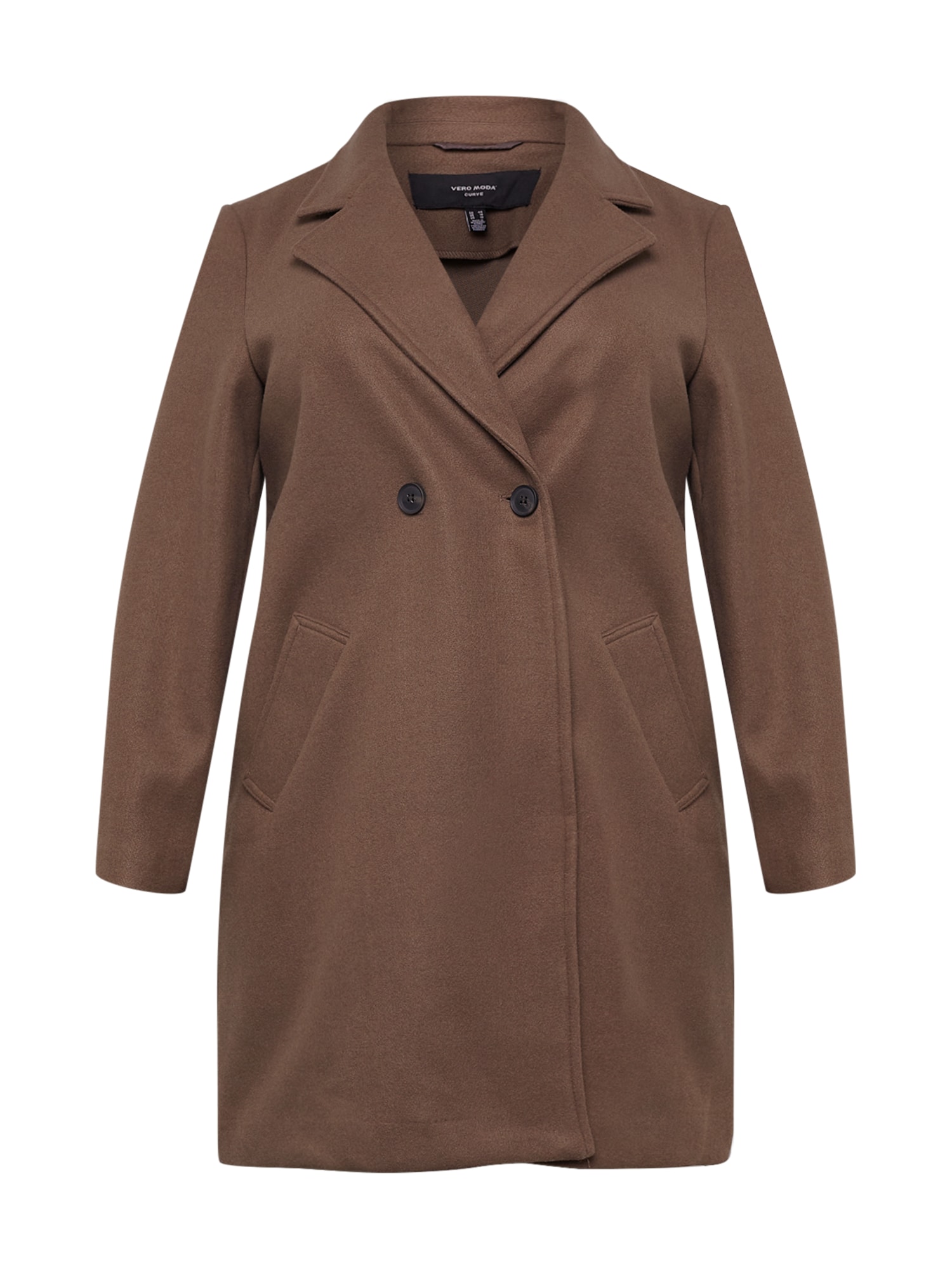 Vero Moda Curve Prehoden plašč 'Addie'  rjava
