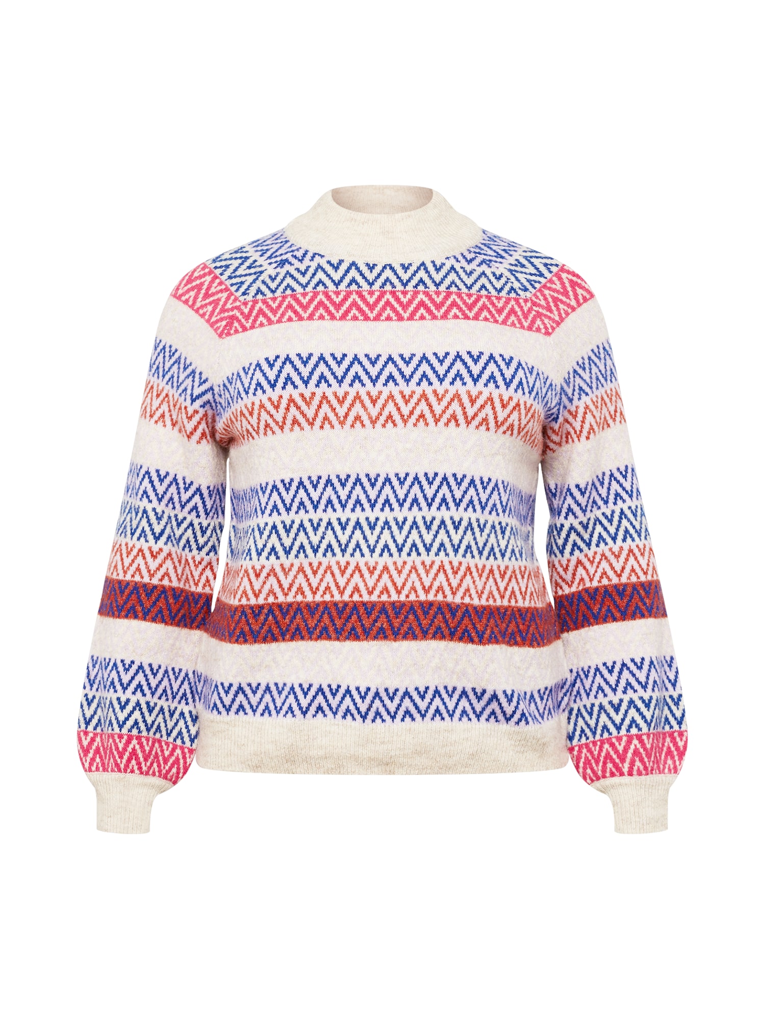 Vero Moda Curve Pulover 'RAIL'  bež / marine / pitaja / burgund