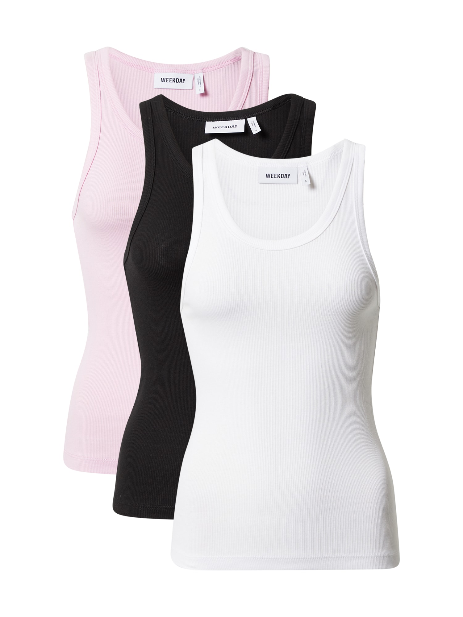 WEEKDAY Top  roza / črna / bela
