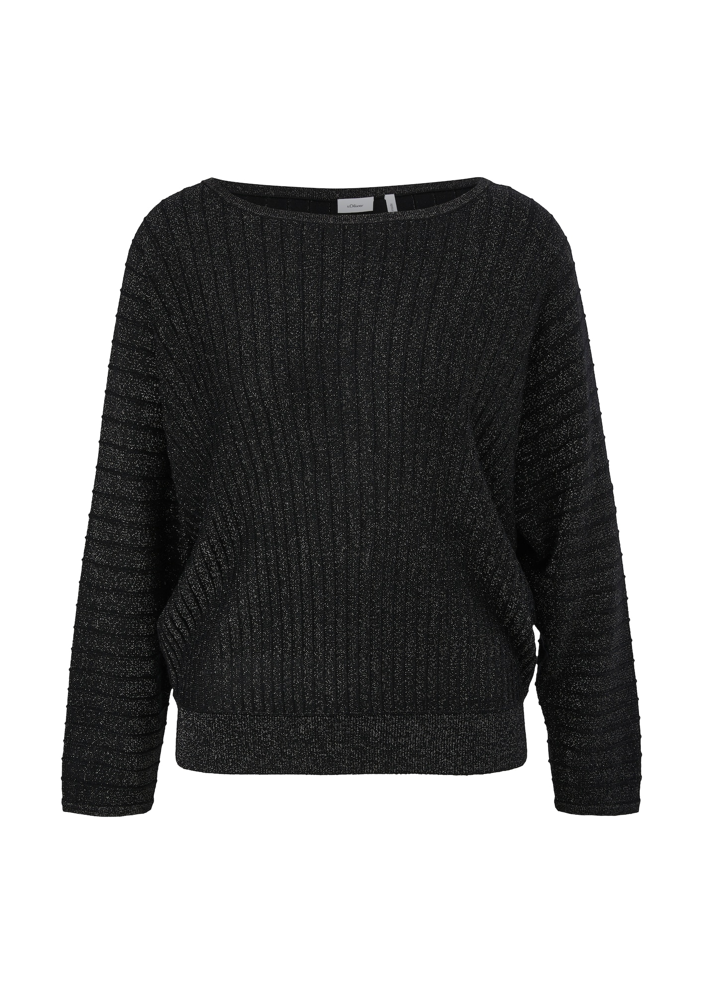 s.Oliver BLACK LABEL Pulover  črna / srebrna