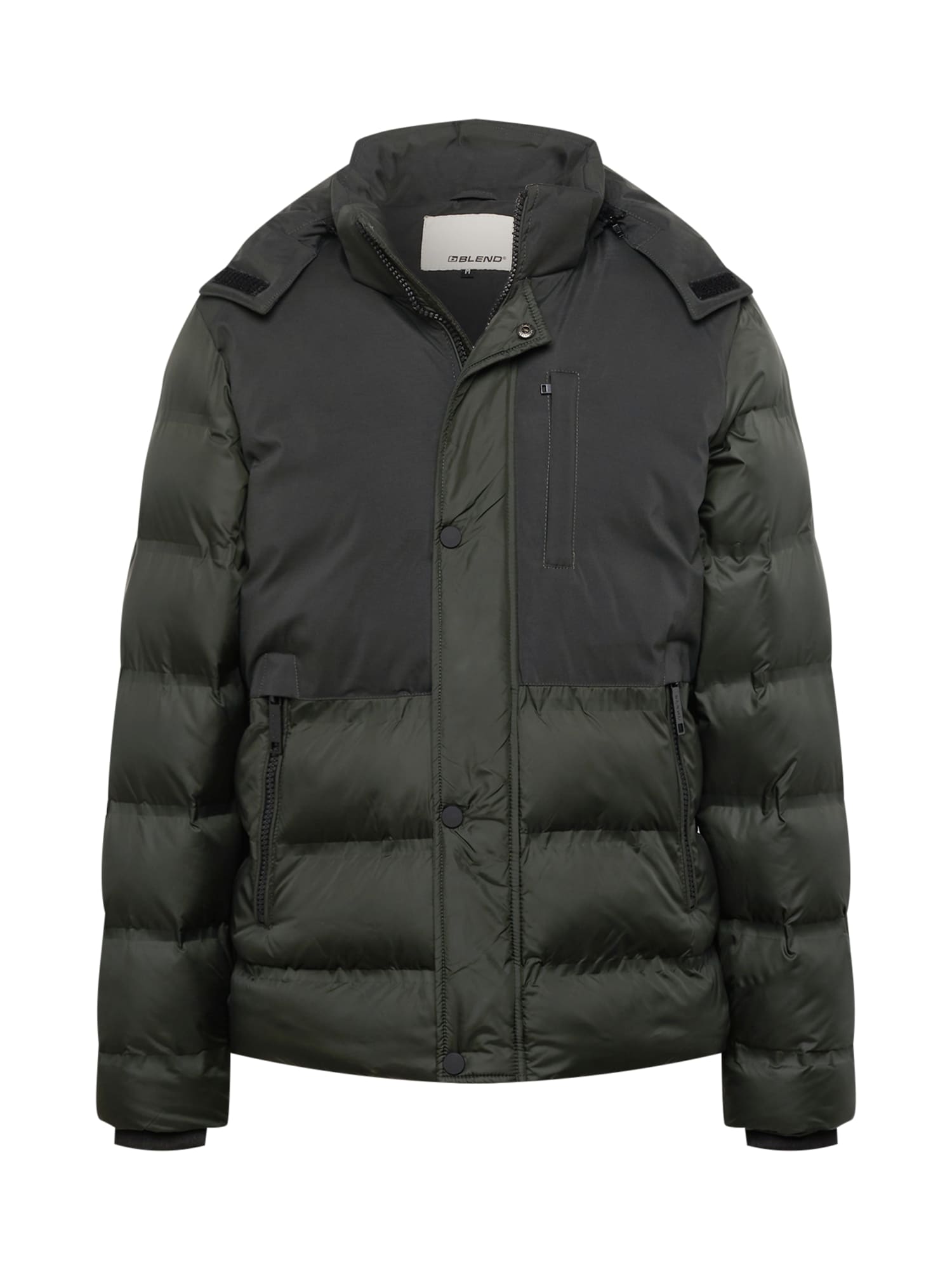 BLEND Zimska jakna  temno zelena / črna