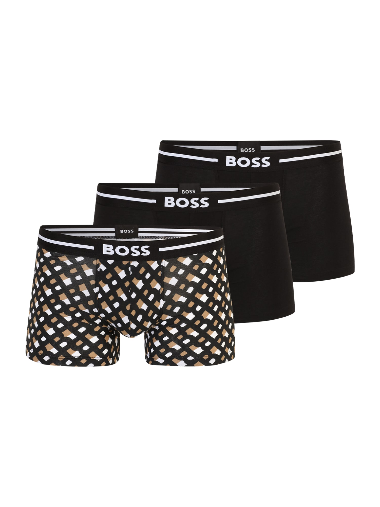 BOSS Black Boksarice  rjava / črna / bela