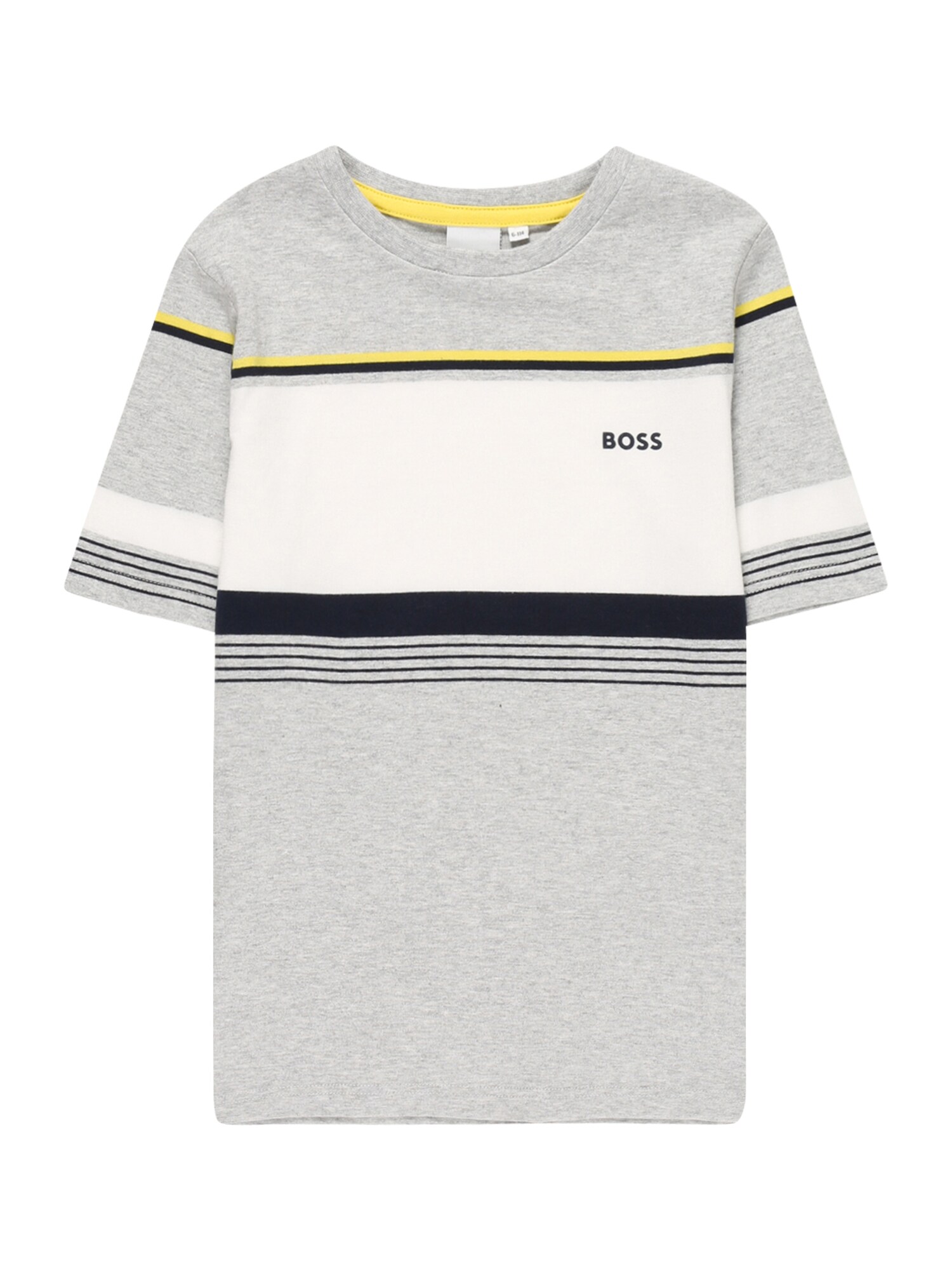 BOSS Kidswear Majica  mornarska / rumena / pegasto siva / bela