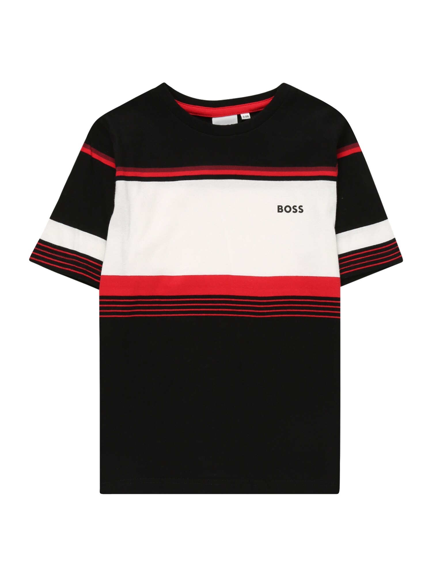 BOSS Kidswear Majica  ognjeno rdeča / črna / bela