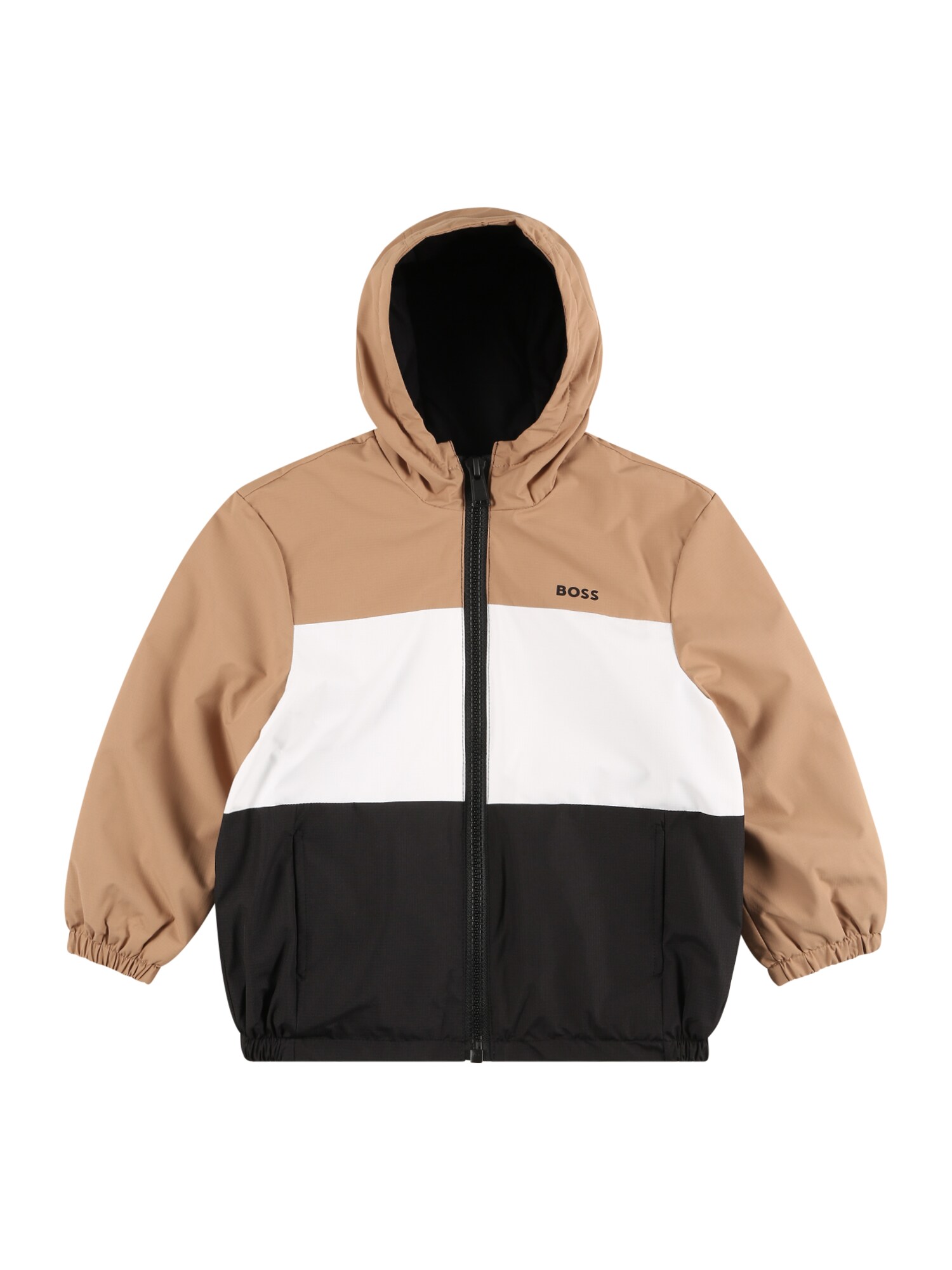 BOSS Kidswear Prehodna jakna  svetlo rjava / črna / bela