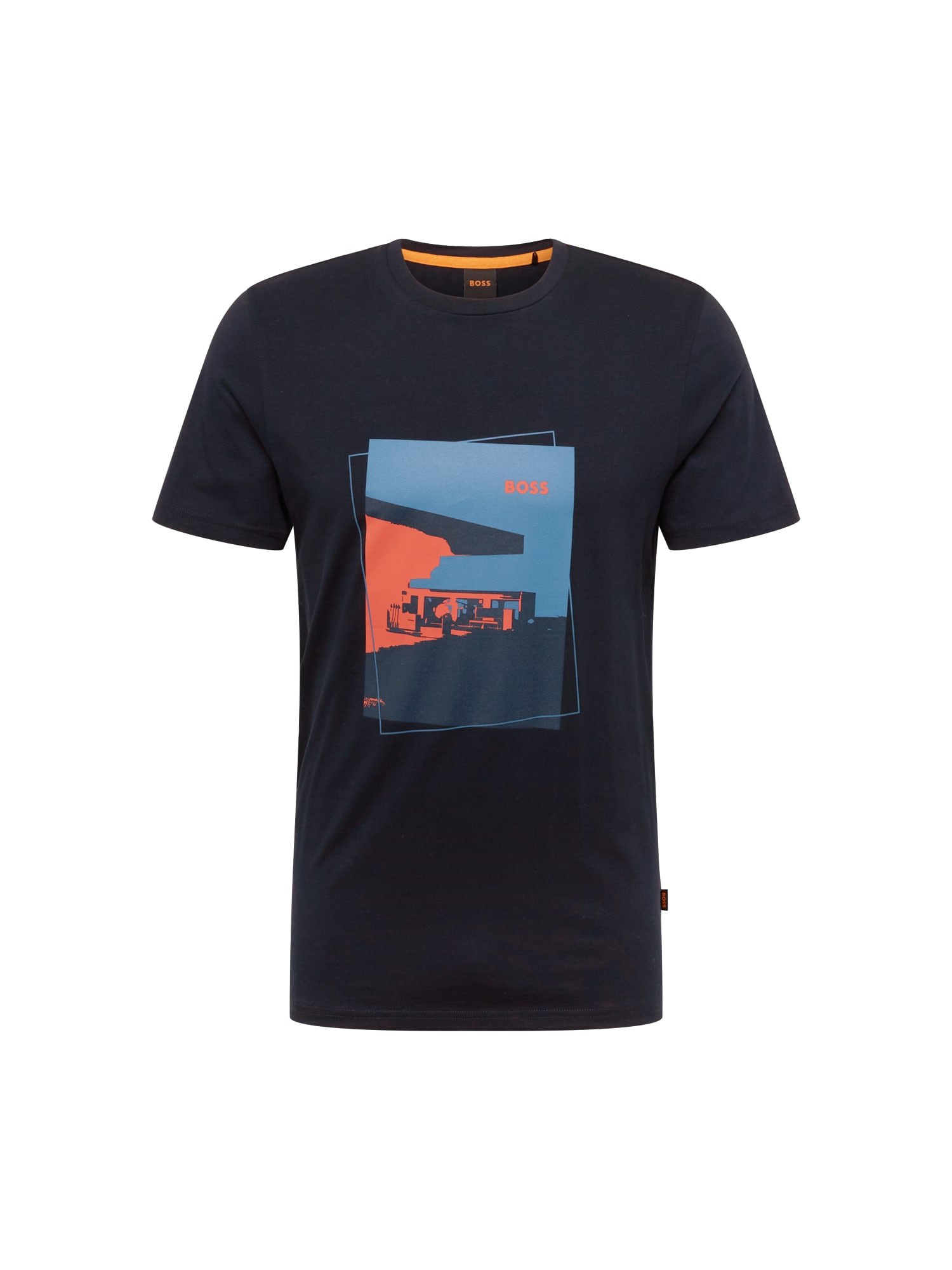 BOSS Orange Majica 'Teabstract'  svetlo modra / temno modra / svetlo oranžna