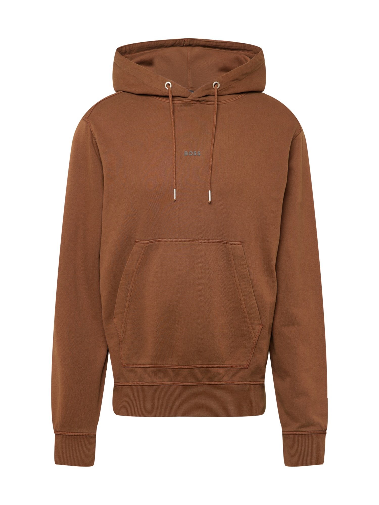 BOSS Orange Majica 'Wefadehoody'  rjava / srebrna