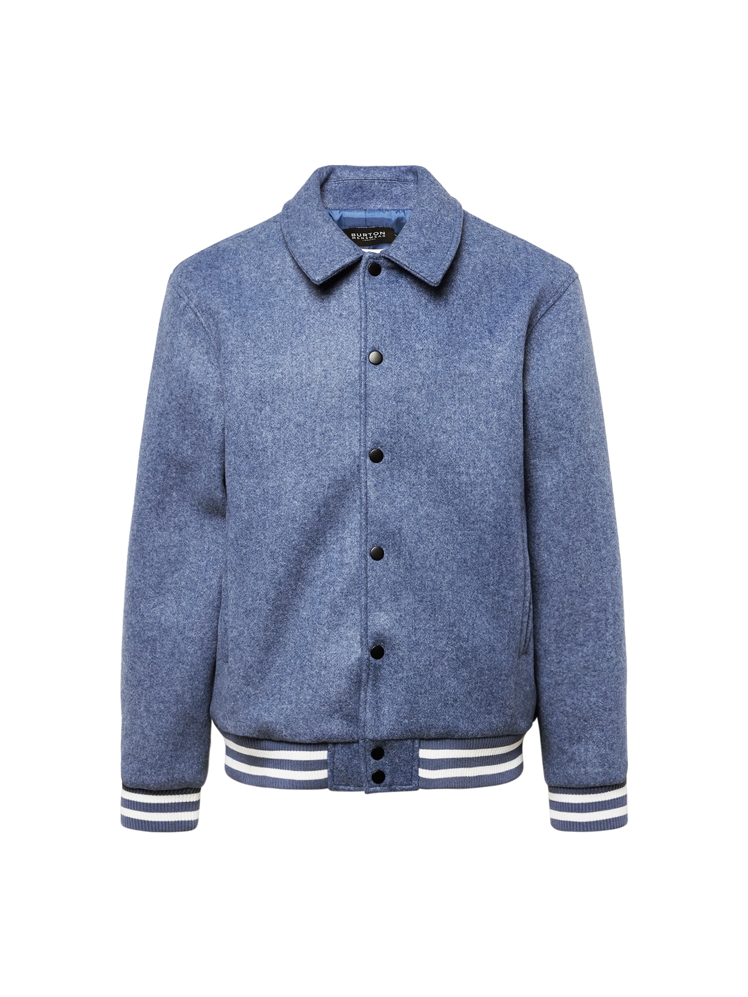 BURTON MENSWEAR LONDON Prehodna jakna 'Varsity'  progasto modra / bela