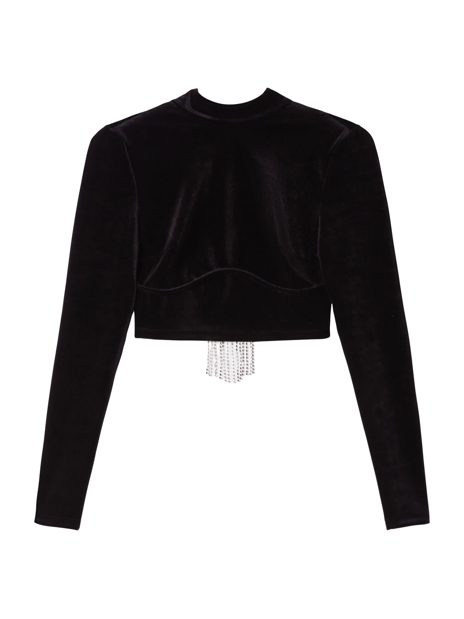 Bershka Majica  črna / transparentna